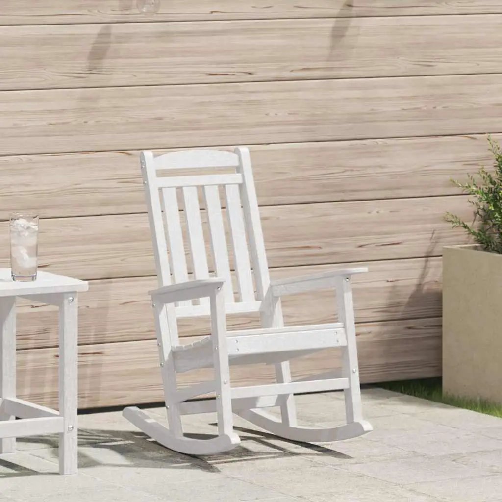 vidaXL vidaXL Garden Rocking Chair White 92 x 70 x 108cm HDPE - Garden Chairs