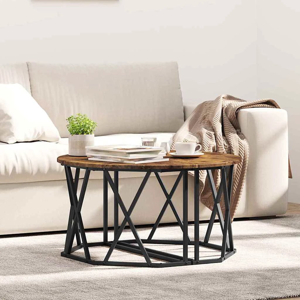 vidaXL VidaXL Coffee Table 80x80x42 Oak Top Living Room - Coffee Table
