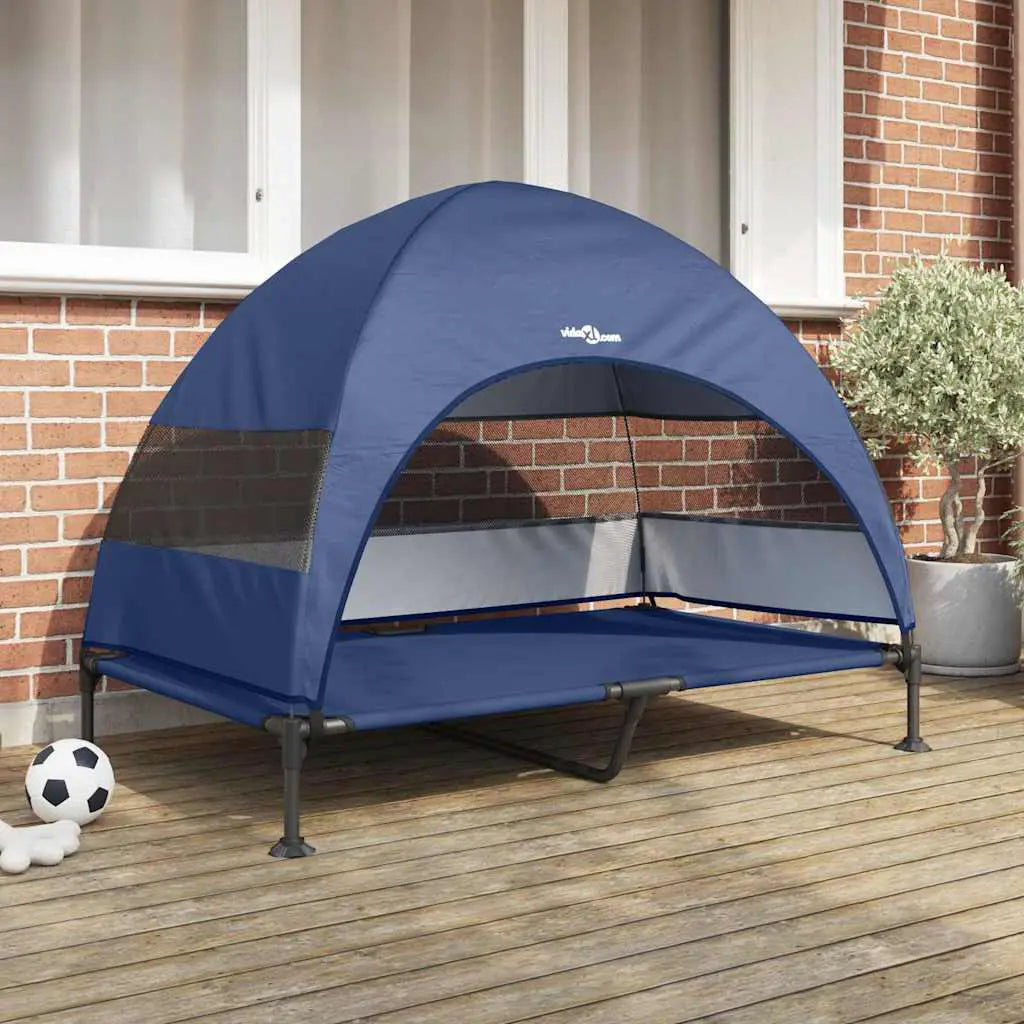 vidaXL Raised Dog Bed Light Grey 127 x 81 x 108 cm Fabric and Steel - from vidaXL
