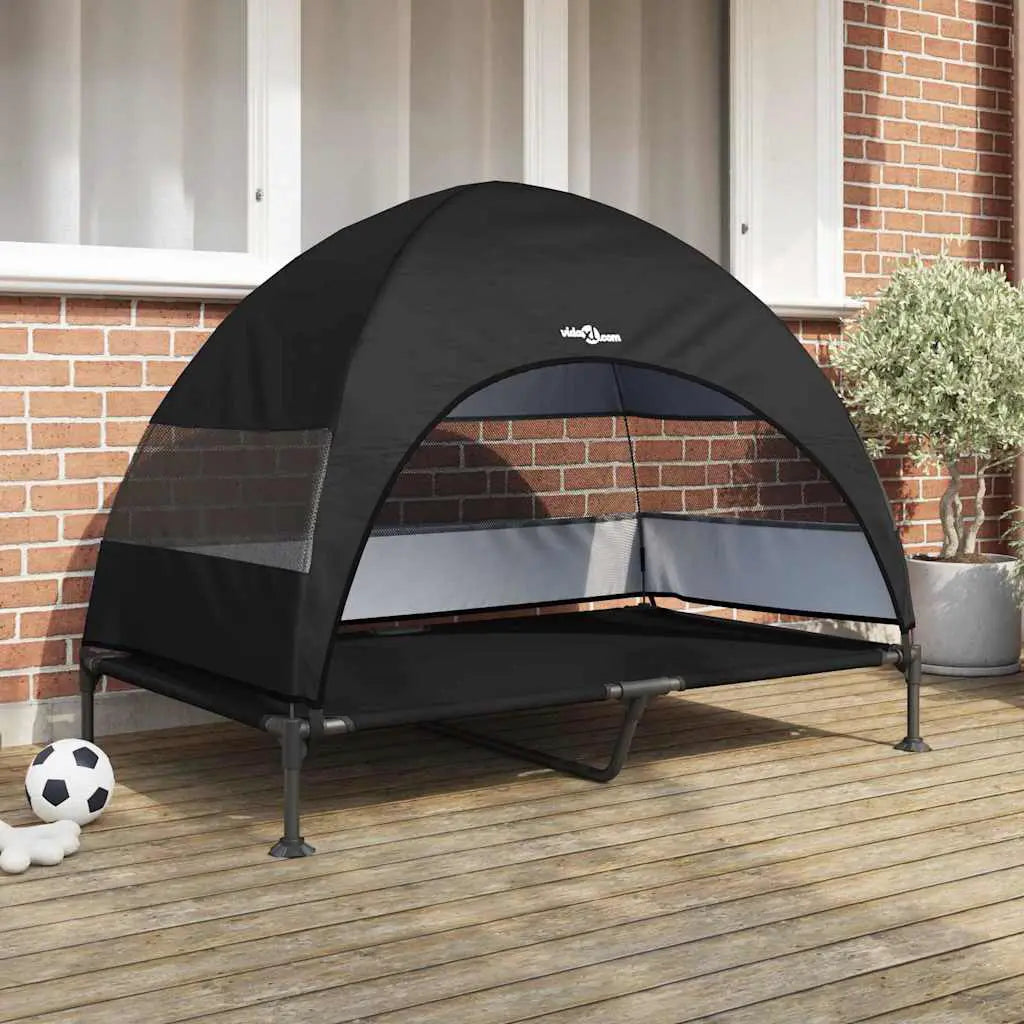 vidaXL Raised Dog Bed Light Grey 127 x 81 x 108 cm Fabric and Steel - from vidaXL