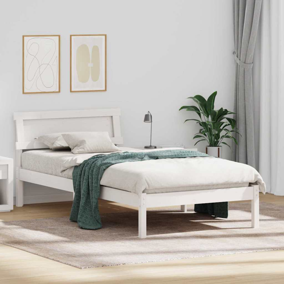 vidaXL Bed Frame with Headboard Brown 180 x 200 cm Solid Pine Wood - from vidaXL