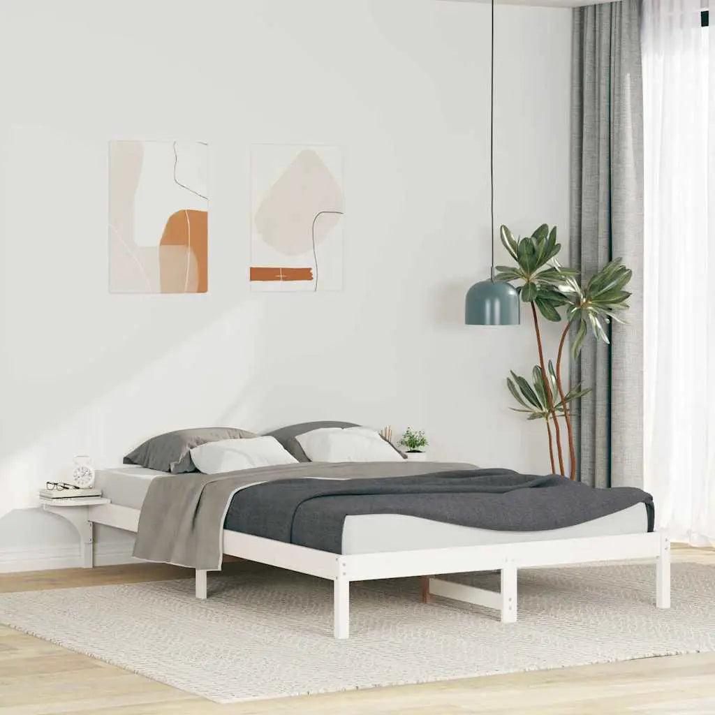 vidaXL Bed Frame with Side Tables Natural 80 x 210 cm Solid Pine Wood - from vidaXL