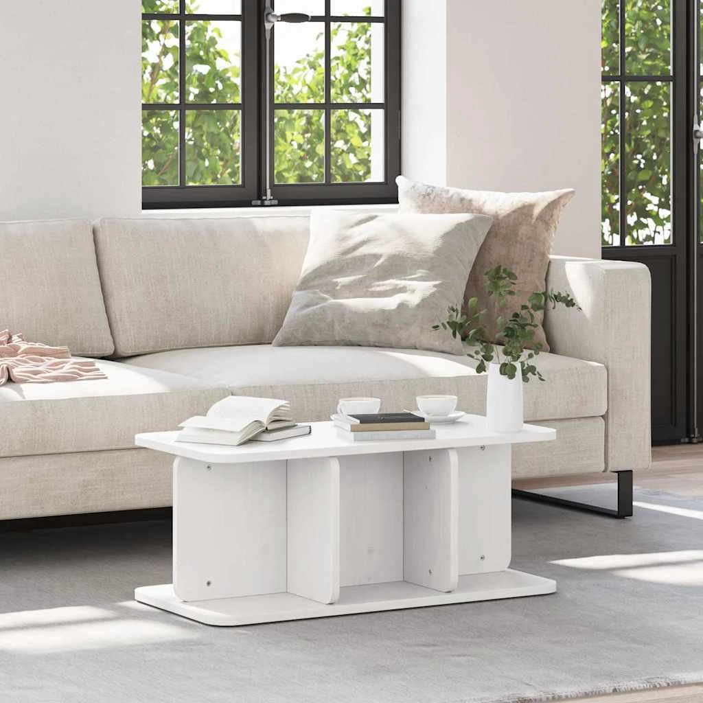 vidaXL VidaXL Coffee Table 80 x 39.5 x 33.5 cm Solid Pine Wood Rustic Charm Living Room - Coffee Table