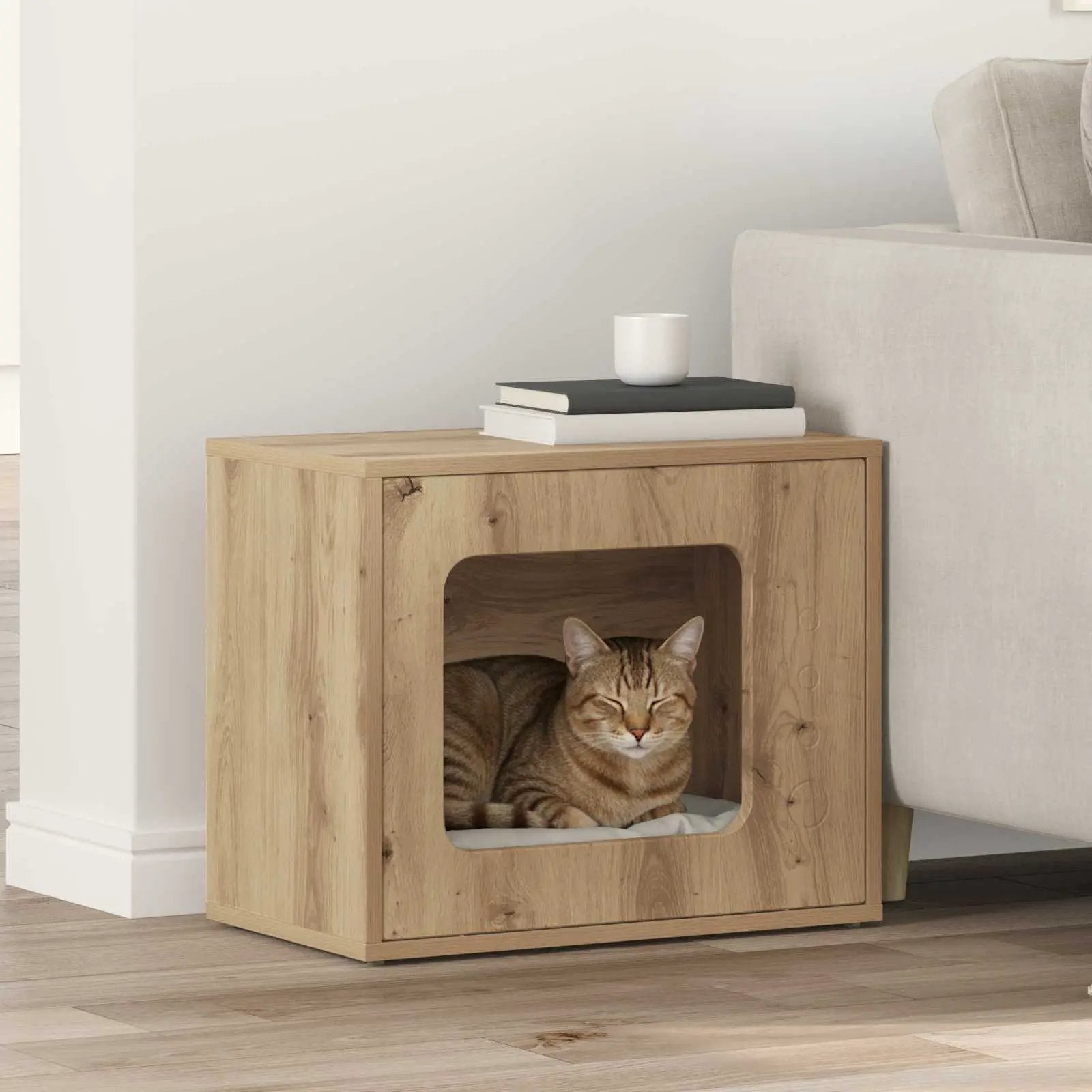 vidaXL vidaXL Cat House White 51 x 30 x 42 cm Engineered Wood - Cat House