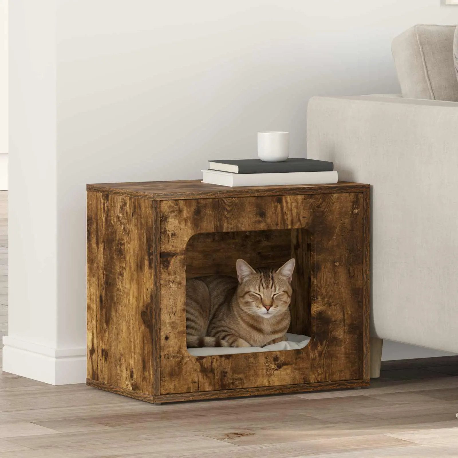vidaXL vidaXL Cat House White 51 x 30 x 42 cm Engineered Wood - Cat House