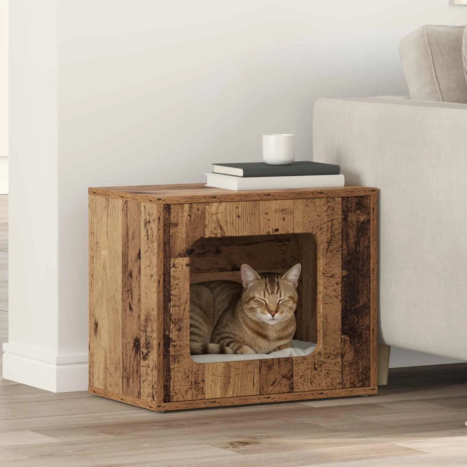 vidaXL vidaXL Cat House White 51 x 30 x 42 cm Engineered Wood - Cat House