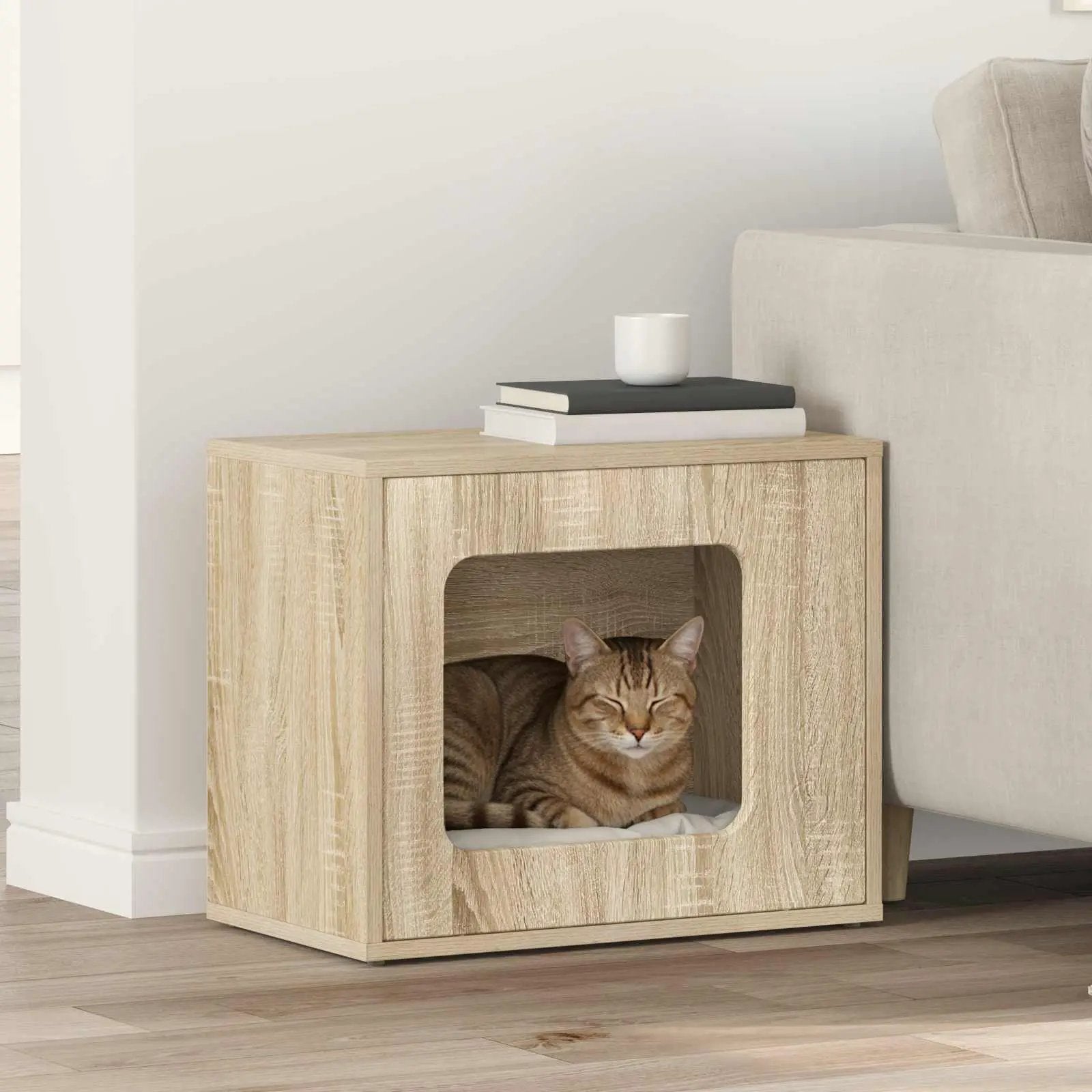 vidaXL vidaXL Cat House White 51 x 30 x 42 cm Engineered Wood - Cat House