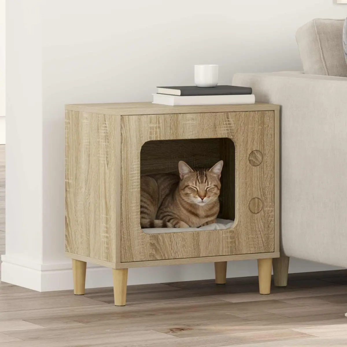 vidaXL vidaXL Cat House White 51 x 30 x 52 cm Engineered Wood - Cat House