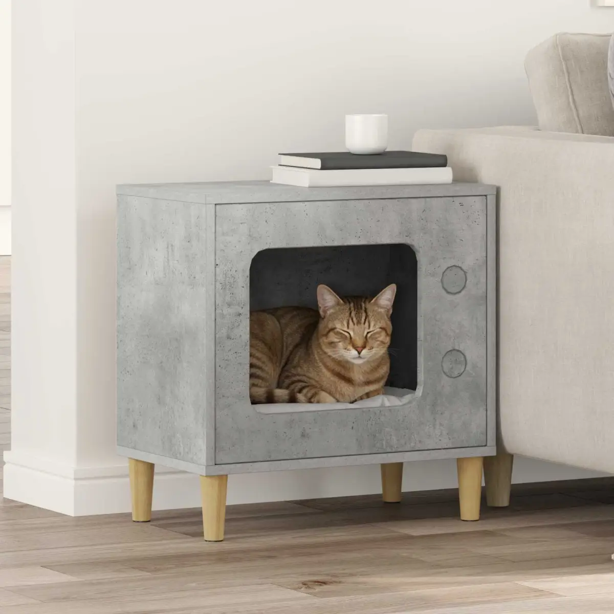 vidaXL vidaXL Cat House White 51 x 30 x 52 cm Engineered Wood - Cat House
