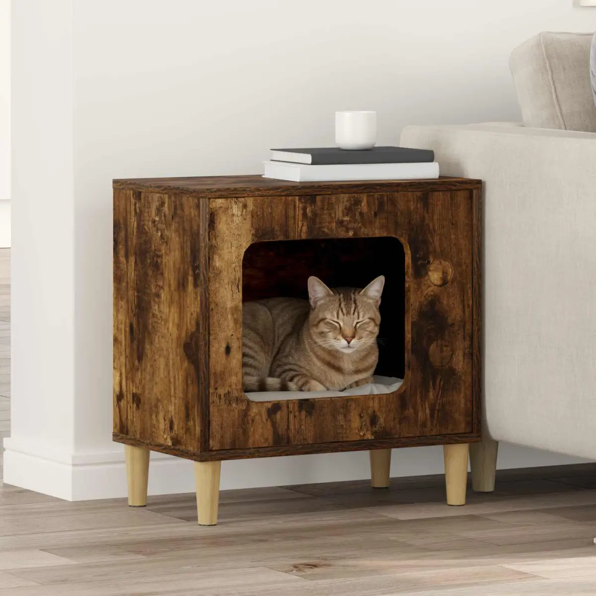 vidaXL vidaXL Cat House White 51 x 30 x 52 cm Engineered Wood - Cat House