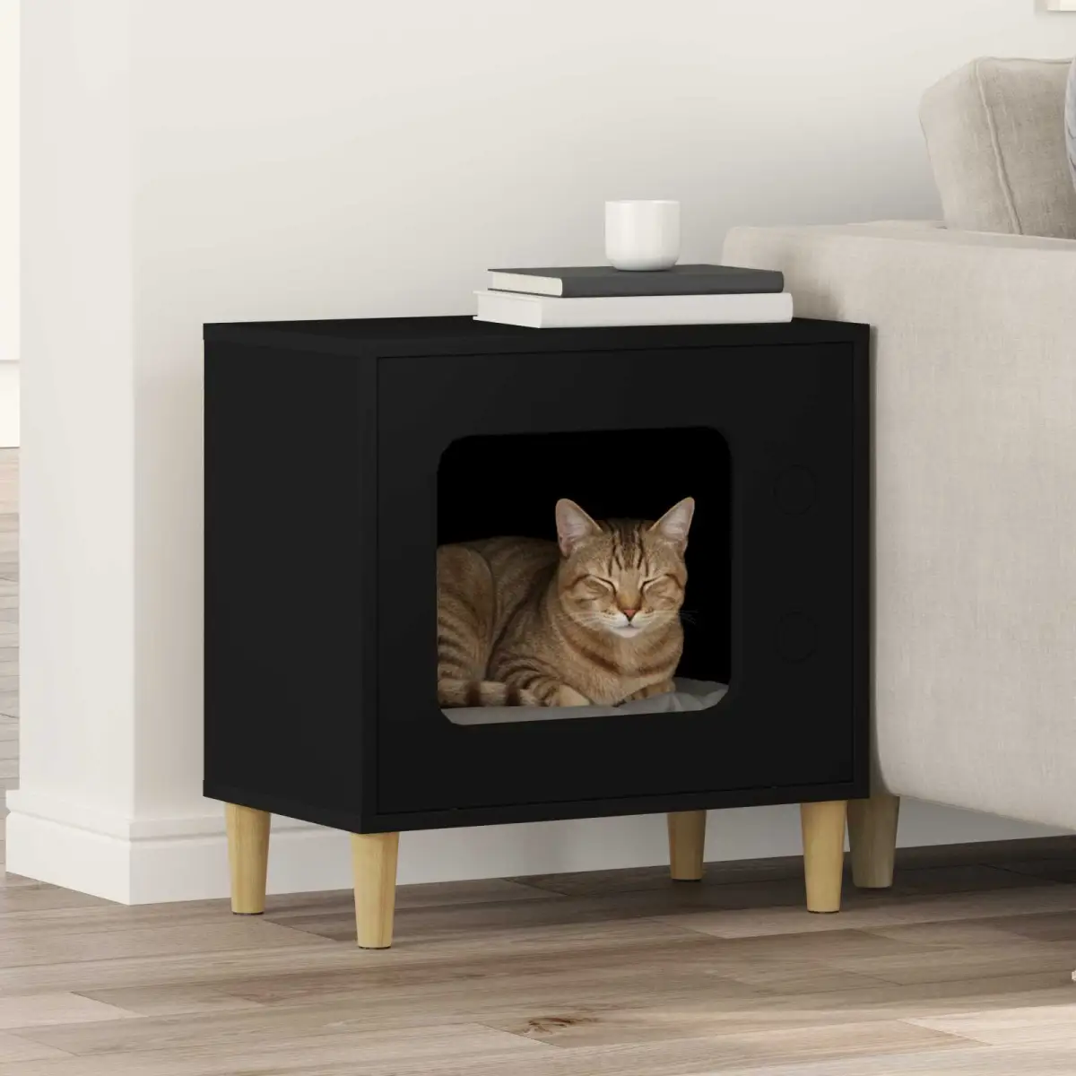 vidaXL vidaXL Cat House White 51 x 30 x 52 cm Engineered Wood - Cat House