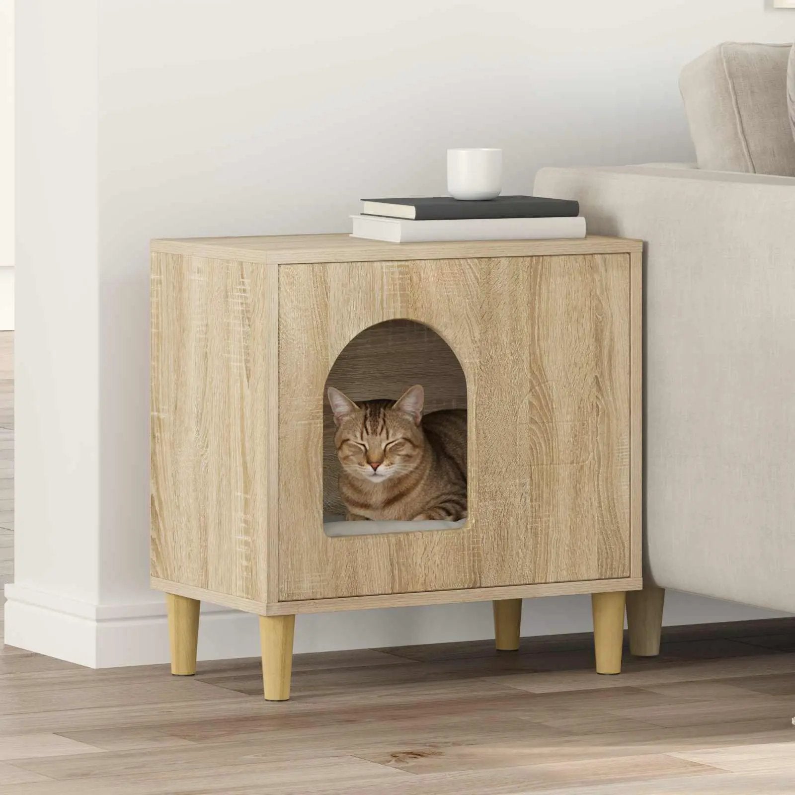 vidaXL vidaXL Cat House White 51 x 30 x 52 cm Engineered Wood - Cat House
