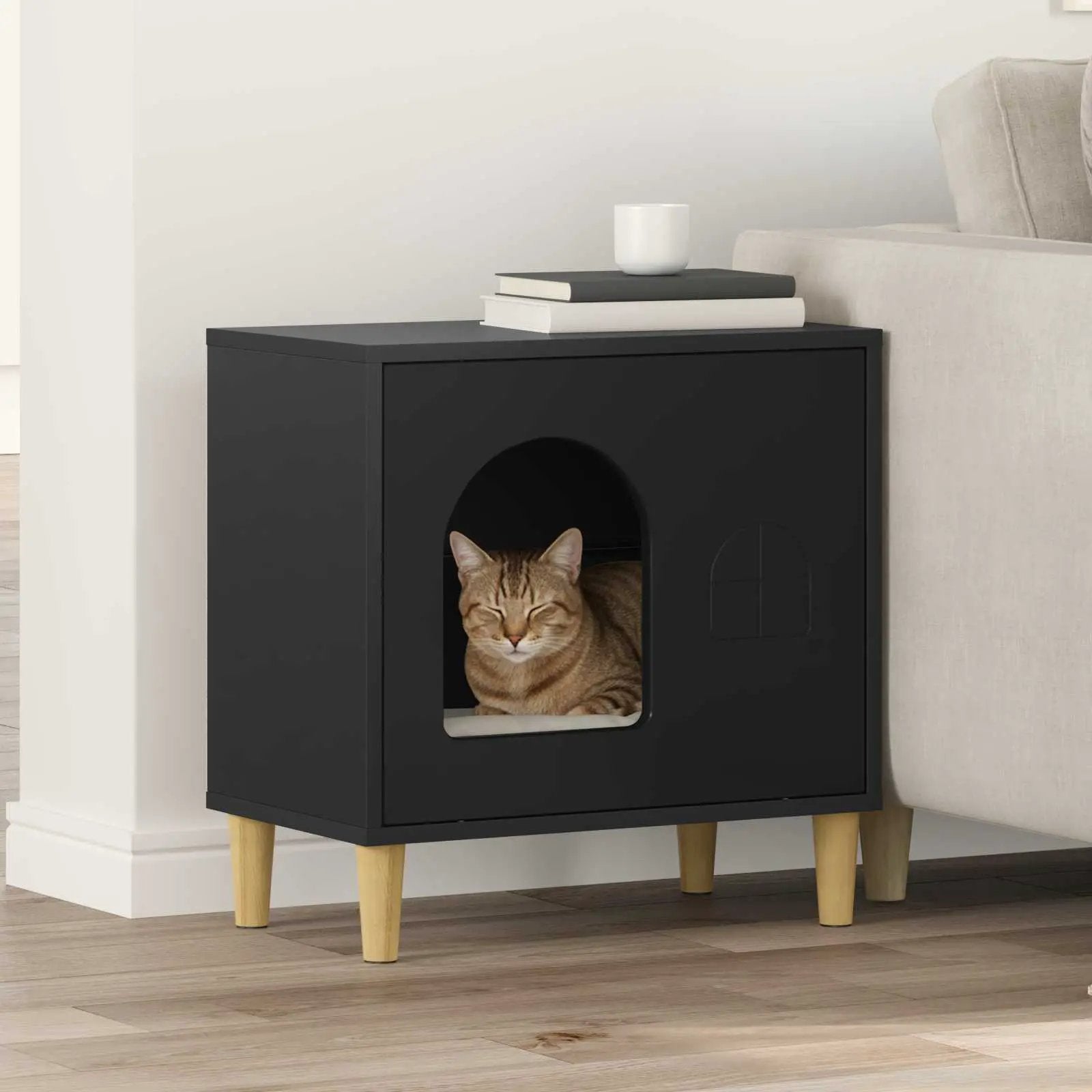 vidaXL vidaXL Cat House White 51 x 30 x 52 cm Engineered Wood - Cat House
