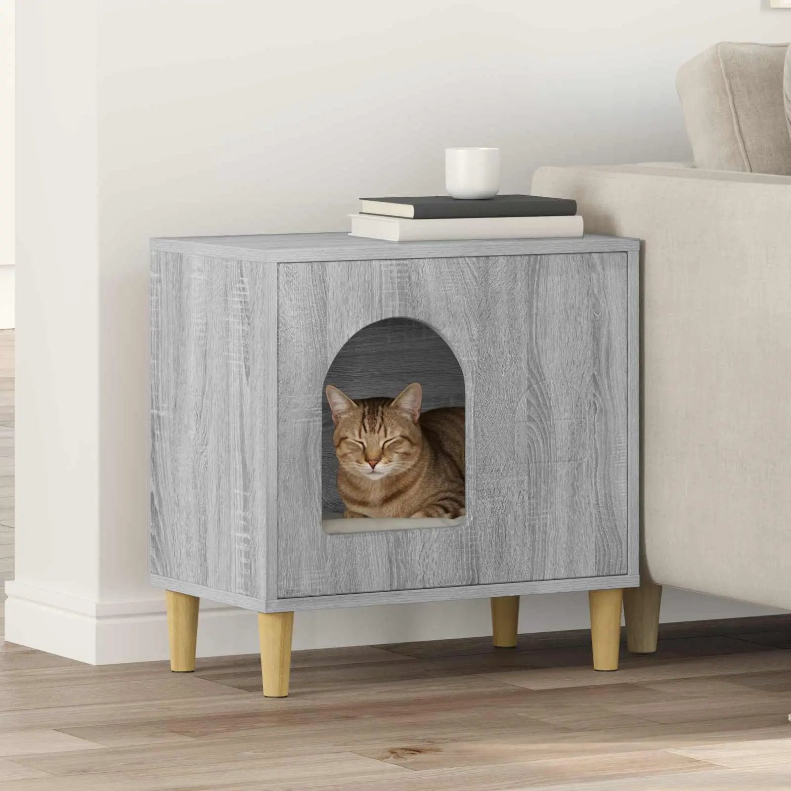 vidaXL vidaXL Cat House White 51 x 30 x 52 cm Engineered Wood - Cat House