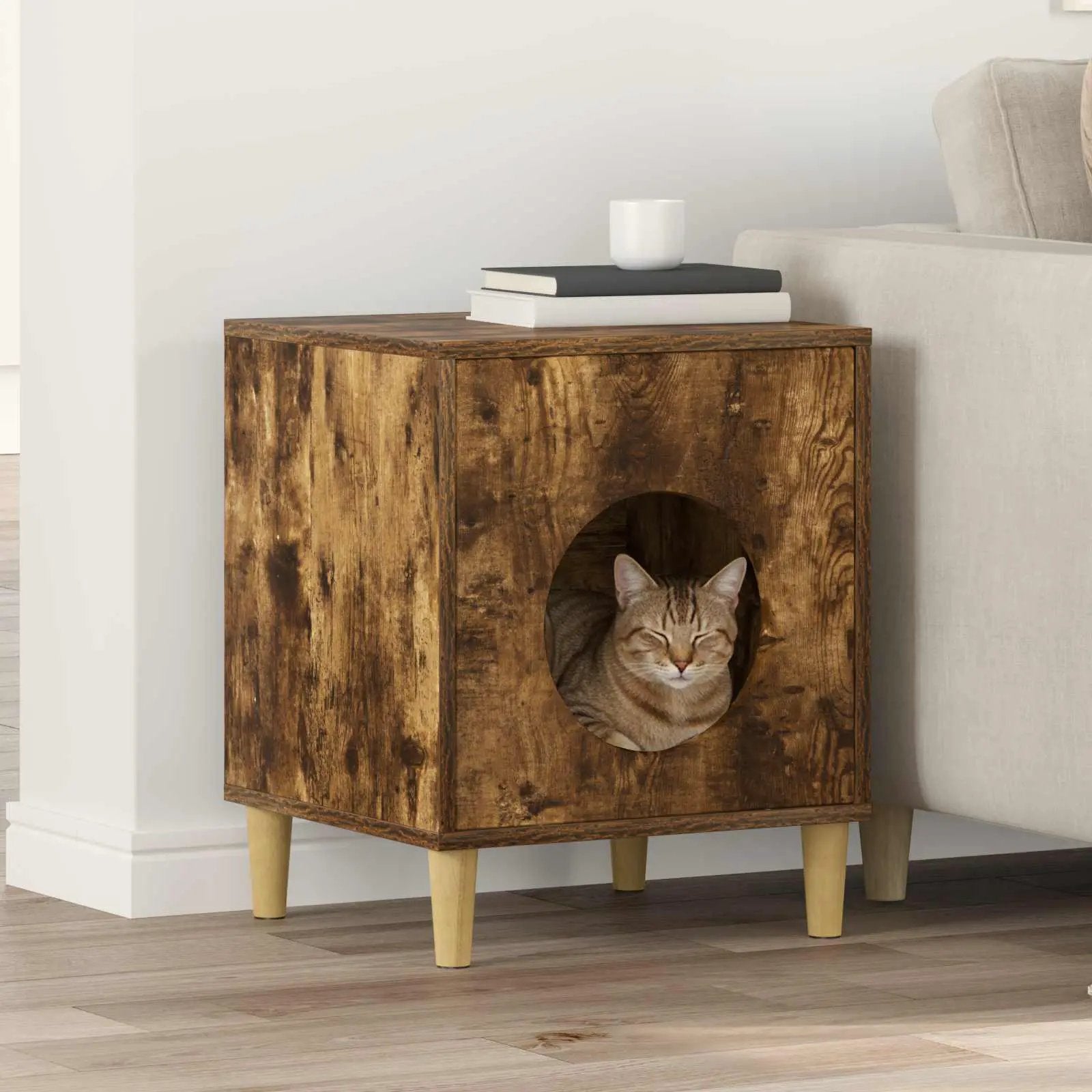 vidaXL vidaXL Cat House White 42.5 x 40 x 53 cm Engineered Wood - Cat House