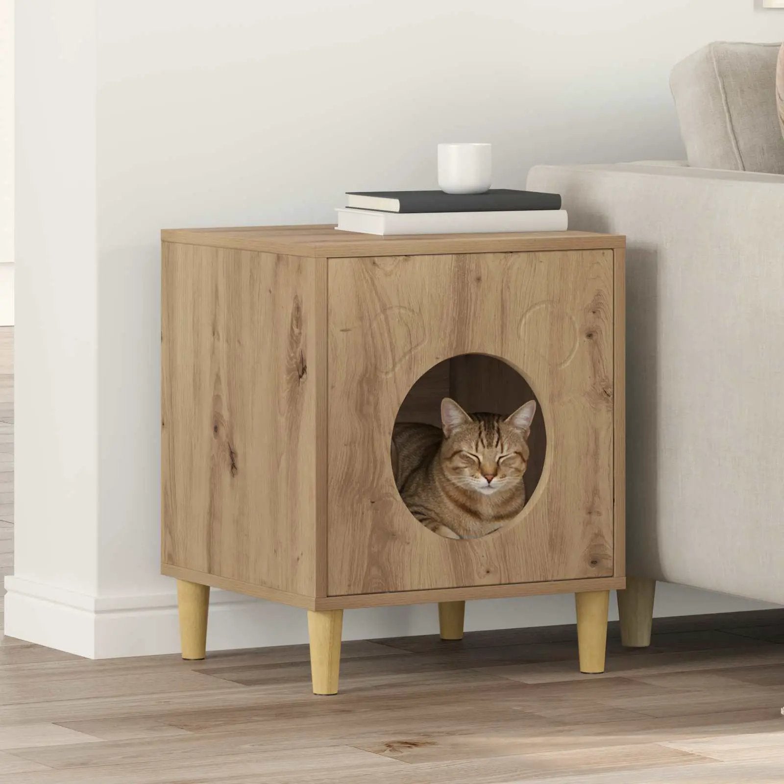 vidaXL vidaXL Cat House White 42.5 x 40 x 53 cm Engineered Wood - Cat House