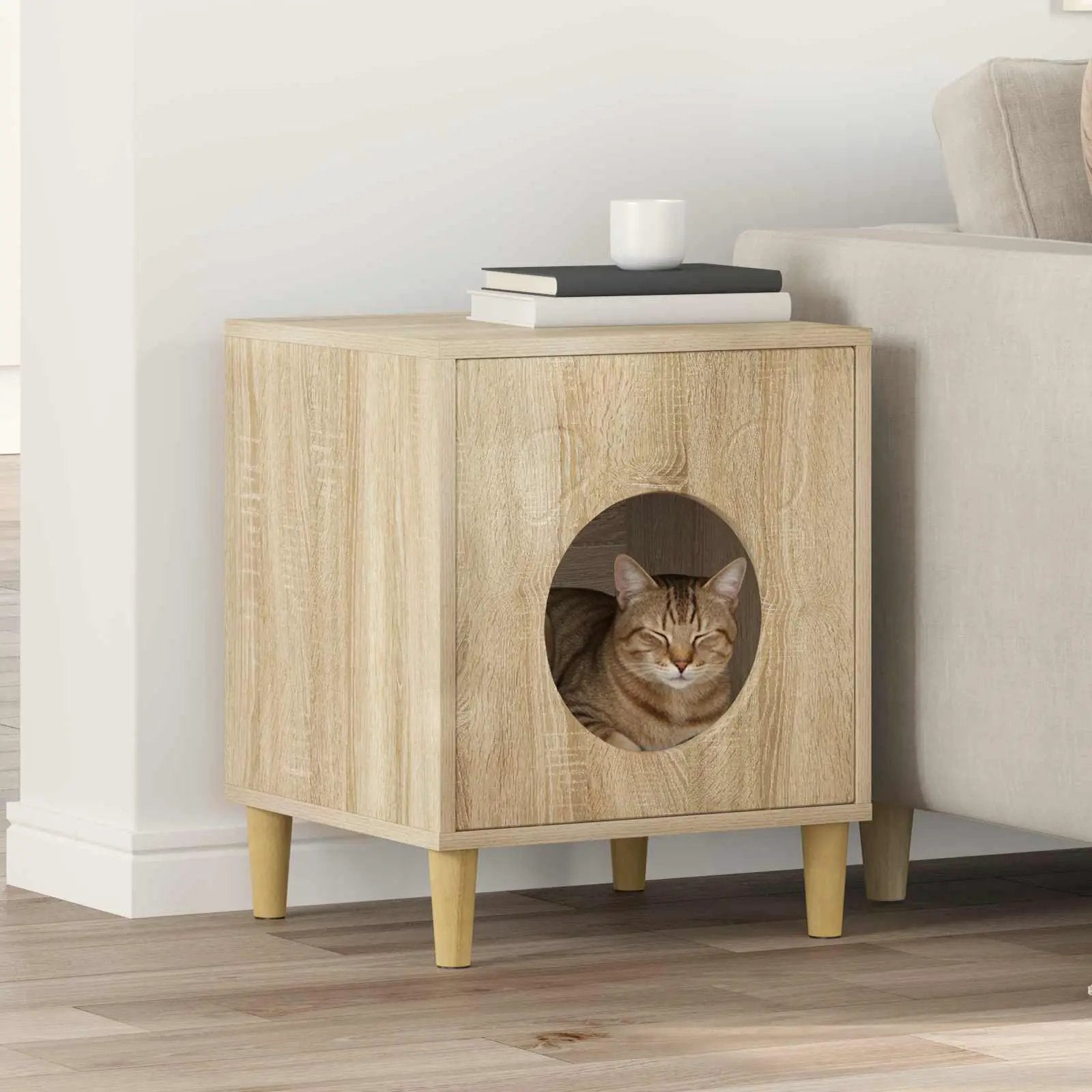 vidaXL vidaXL Cat House White 42.5 x 40 x 53 cm Engineered Wood - Cat House