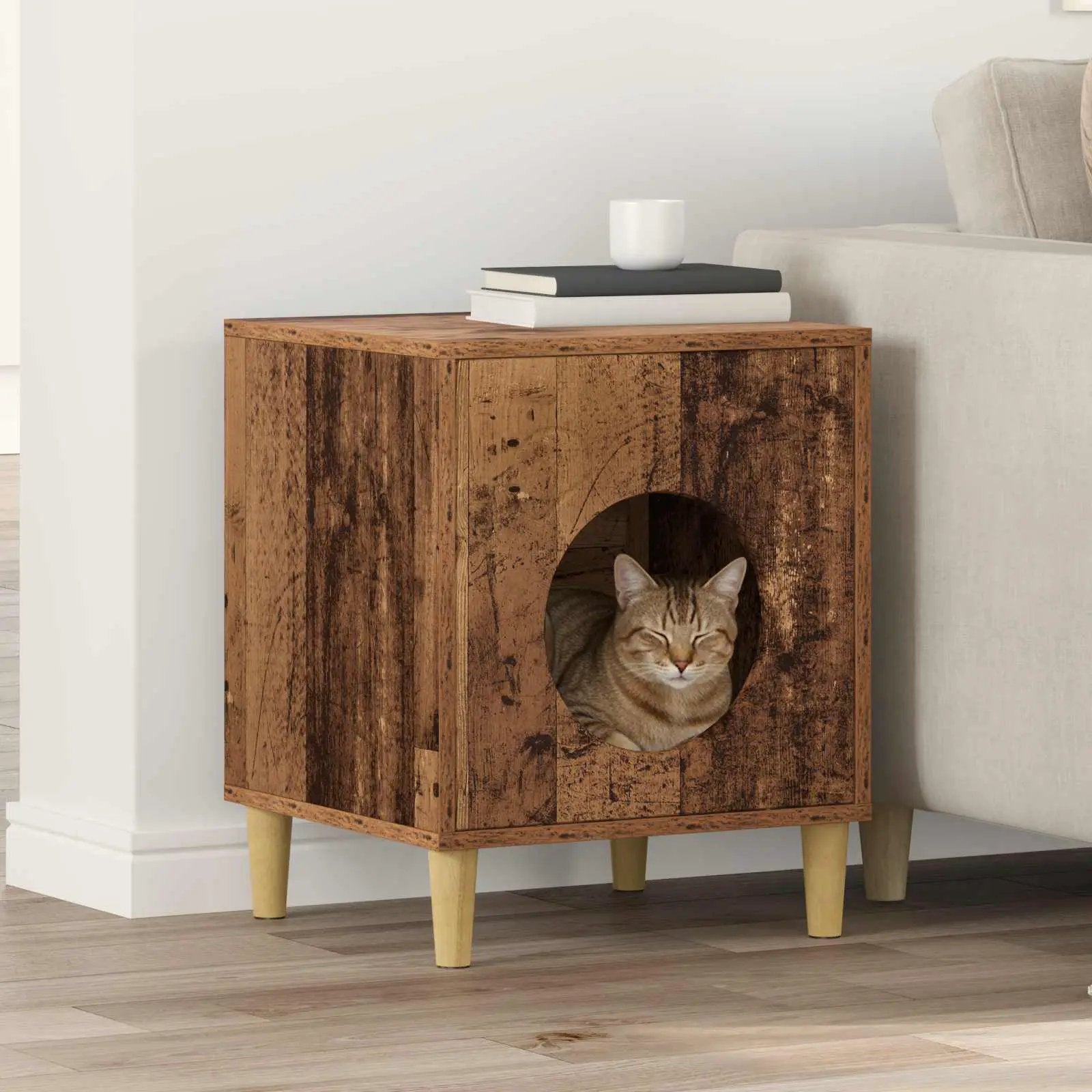 vidaXL vidaXL Cat House White 42.5 x 40 x 53 cm Engineered Wood - Cat House