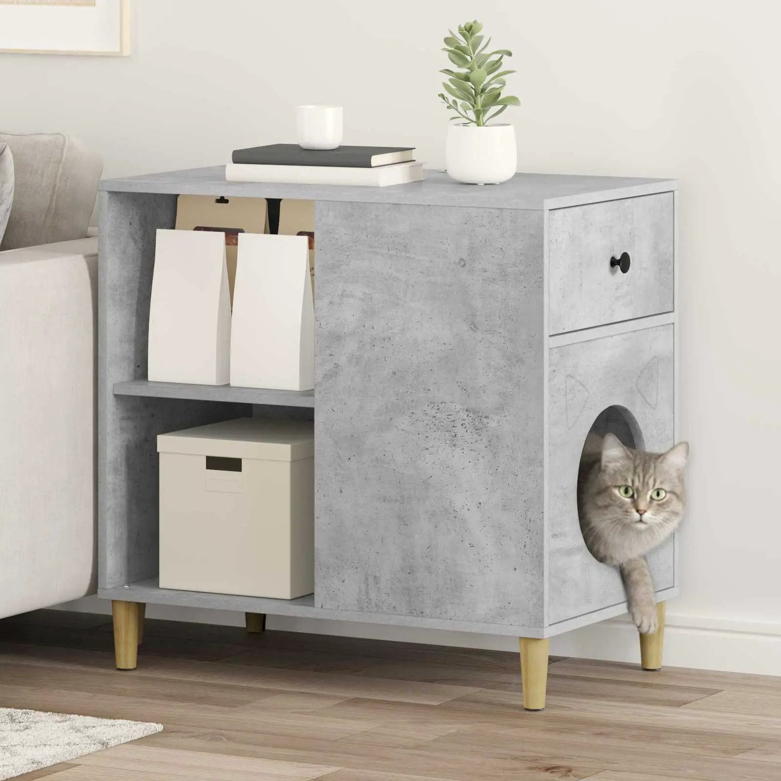 vidaXL vidaXL Cat House White 72 x 42.5 x 70 cm Engineered Wood - Cat House