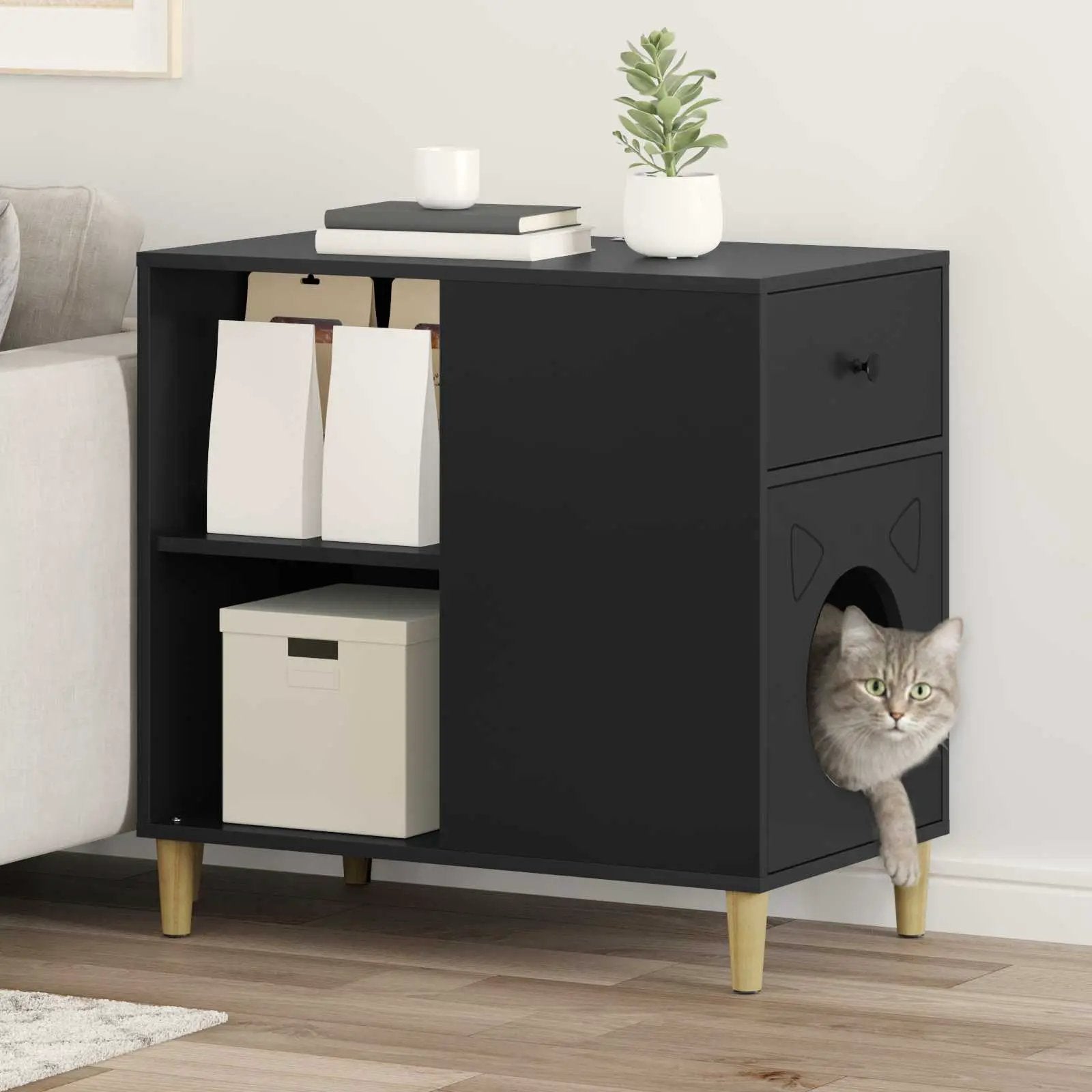 vidaXL vidaXL Cat House White 72 x 42.5 x 70 cm Engineered Wood - Cat House