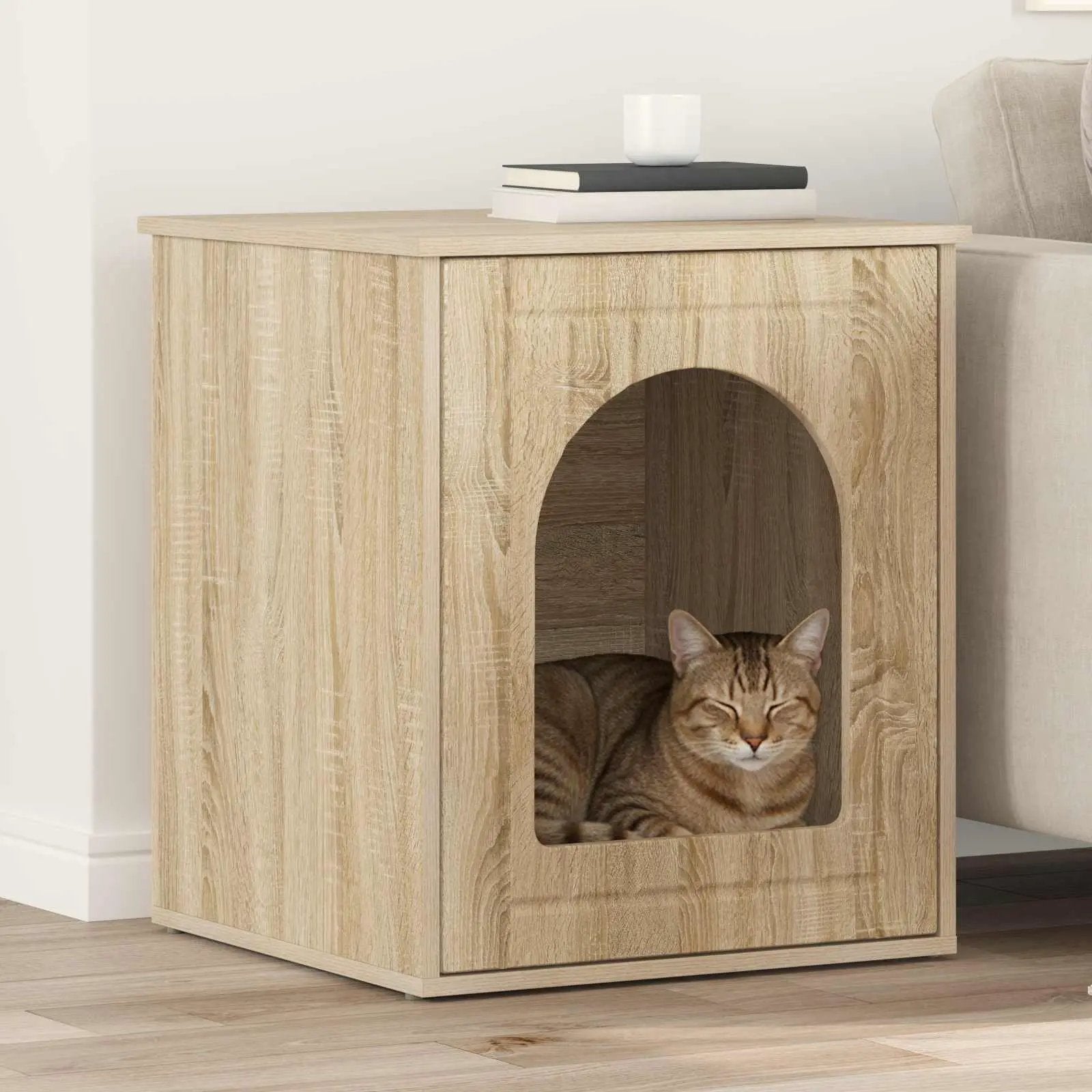 vidaXL vidaXL Cat House White 53 x 52 x 62 cm Engineered Wood - Cat House