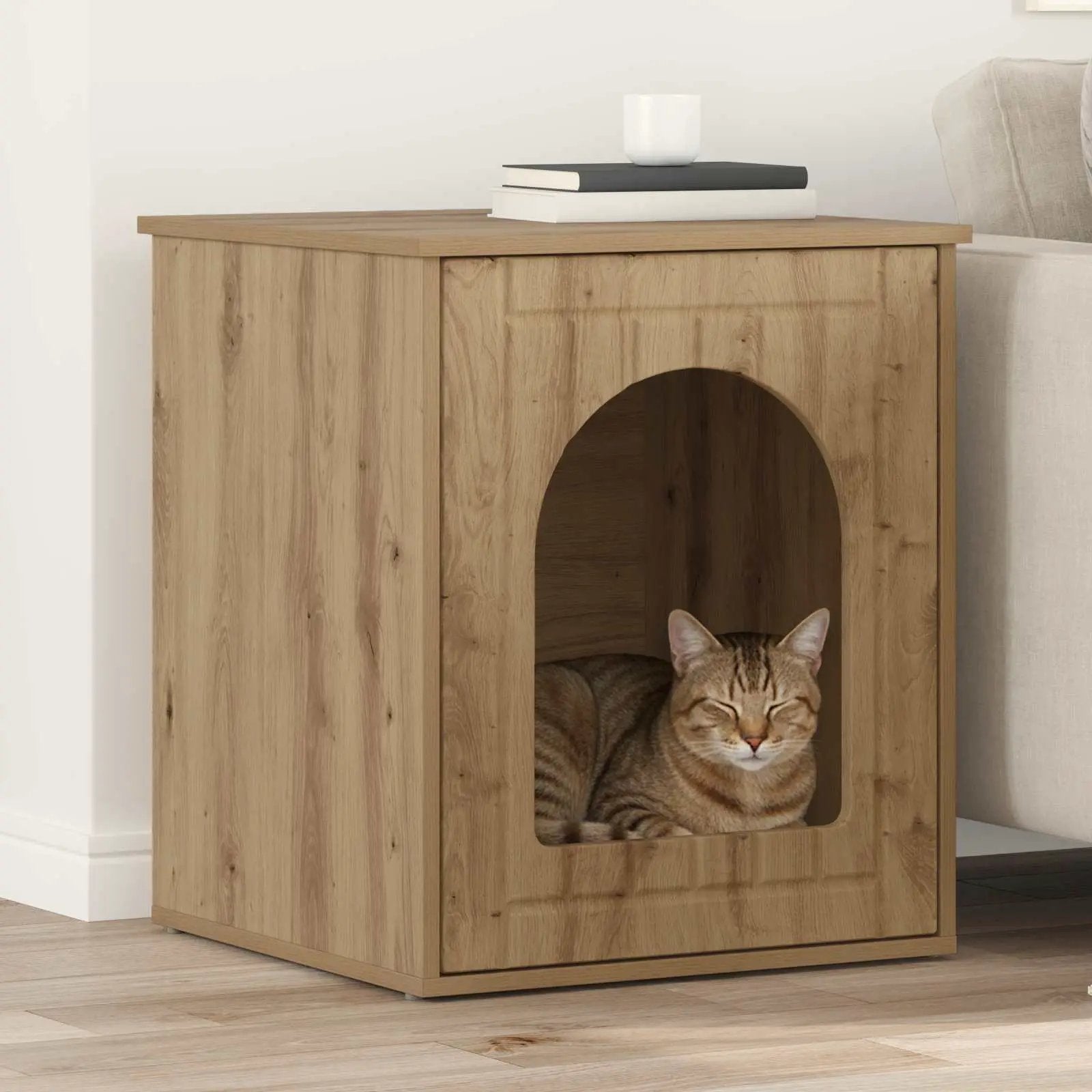 vidaXL vidaXL Cat House White 53 x 52 x 62 cm Engineered Wood - Cat House