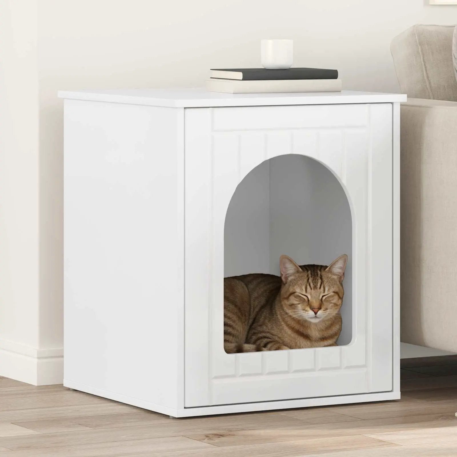 vidaXL vidaXL Cat House White 53 x 52 x 62 cm Engineered Wood - Cat House