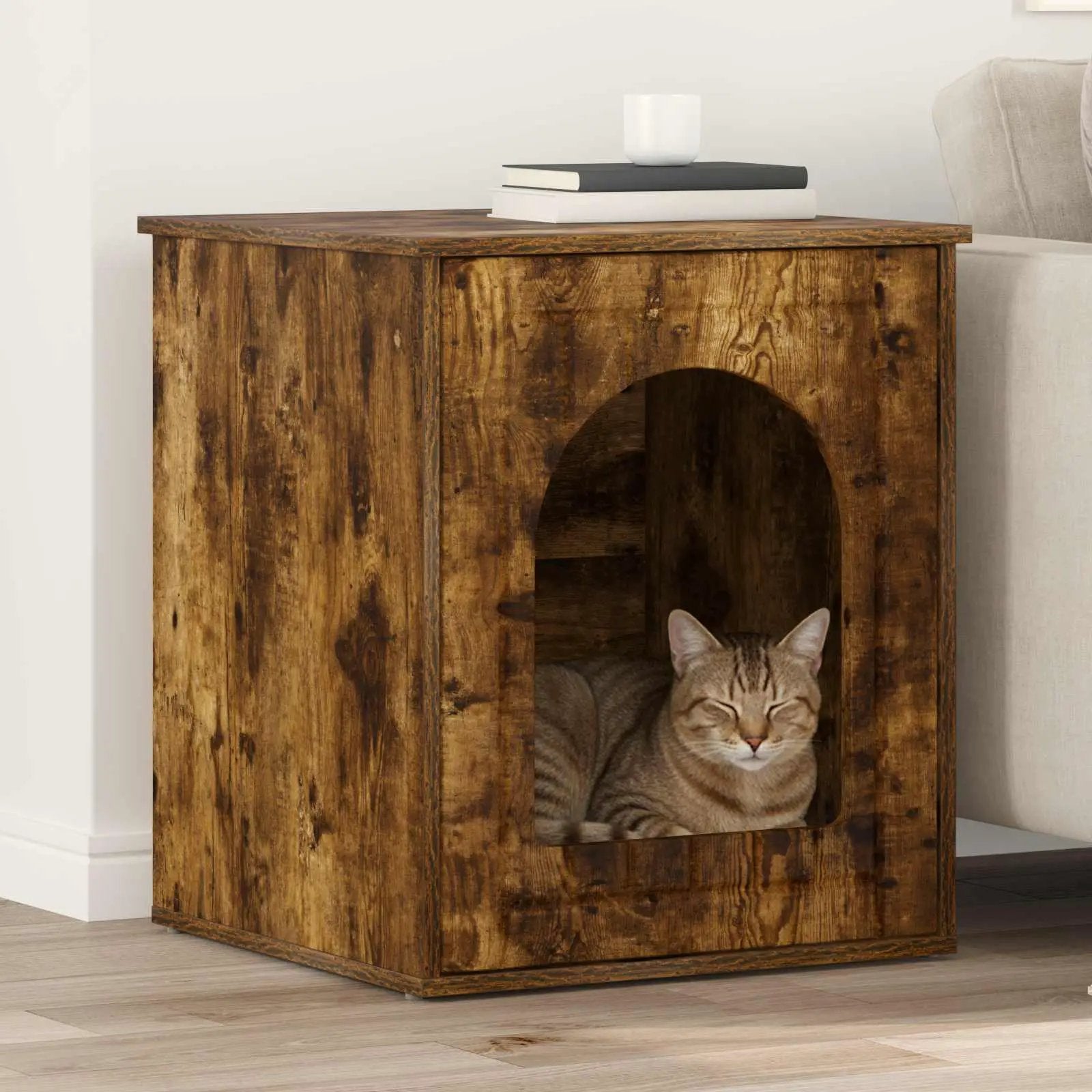 vidaXL vidaXL Cat House White 53 x 52 x 62 cm Engineered Wood - Cat House