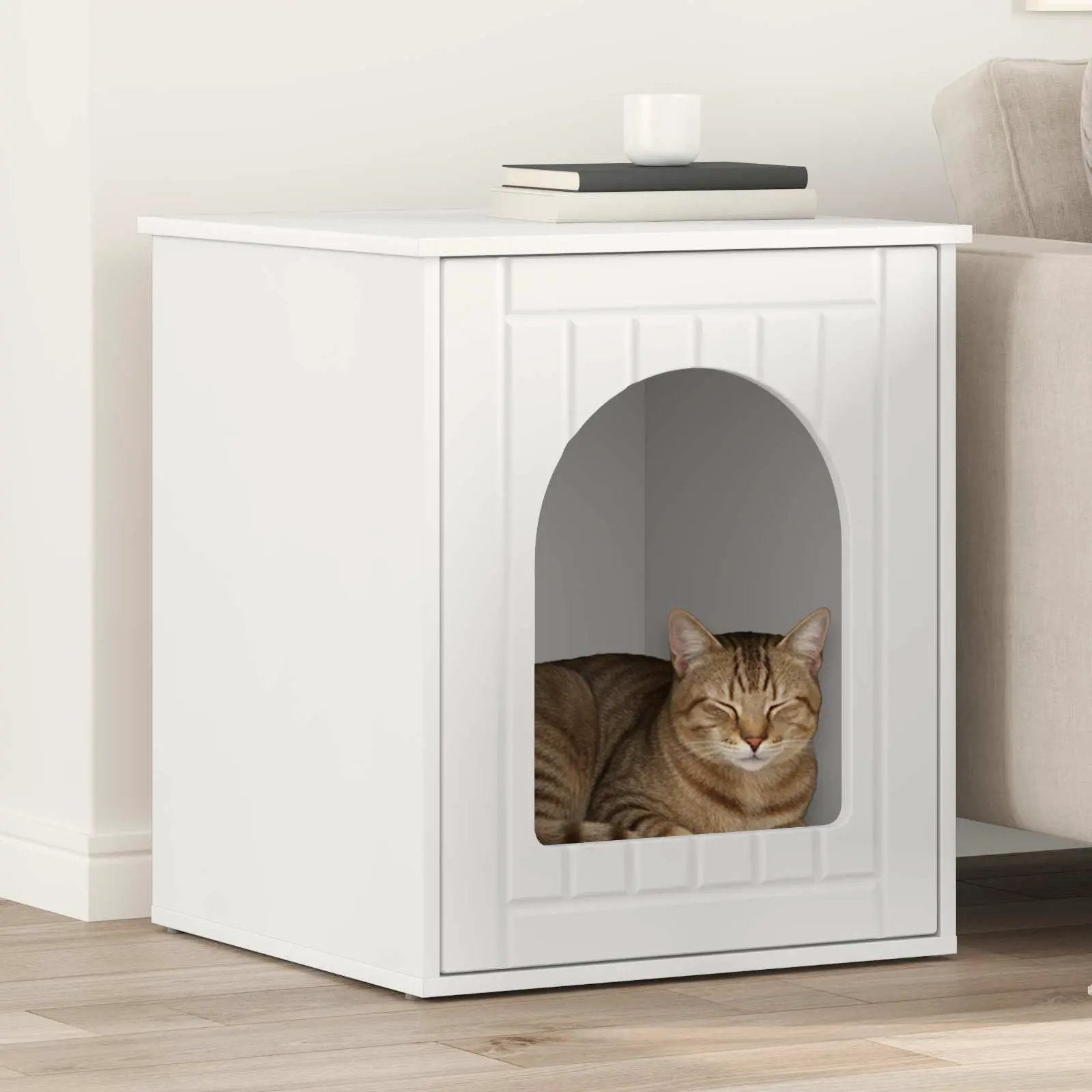 vidaXL vidaXL Cat House White 53 x 52 x 62 cm Engineered Wood - Cat House