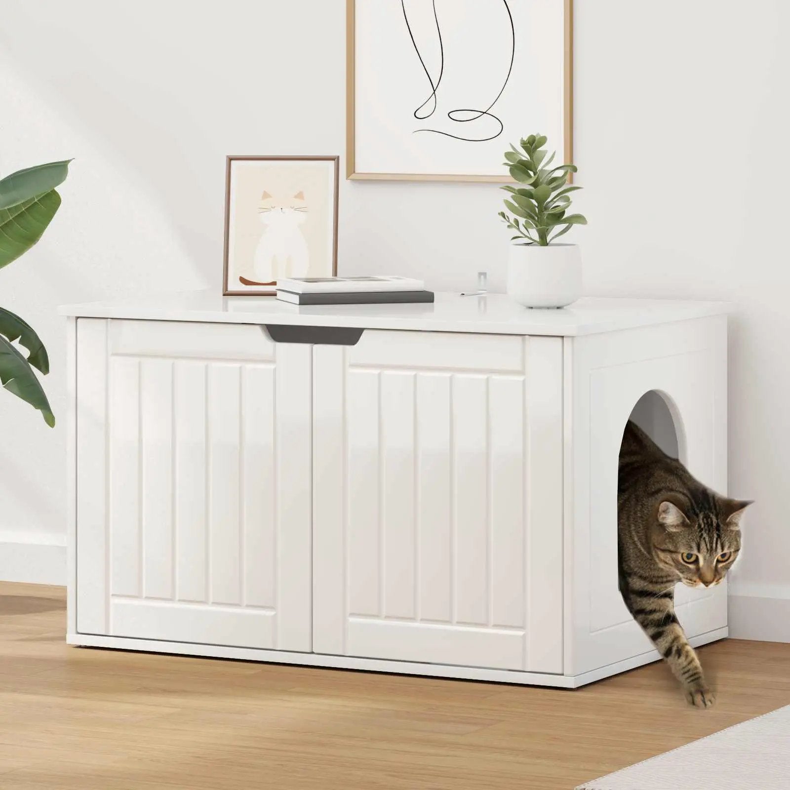 vidaXL vidaXL Cat House White 85 x 55 x 50.5 cm Engineered Wood - Cat House