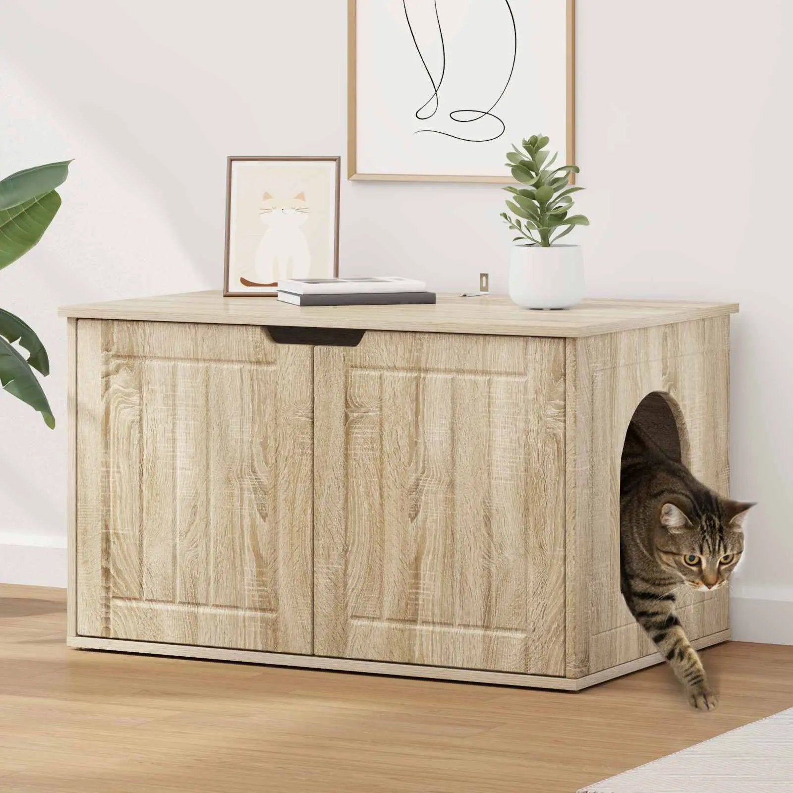 vidaXL vidaXL Cat House White 85 x 55 x 50.5 cm Engineered Wood - Cat House