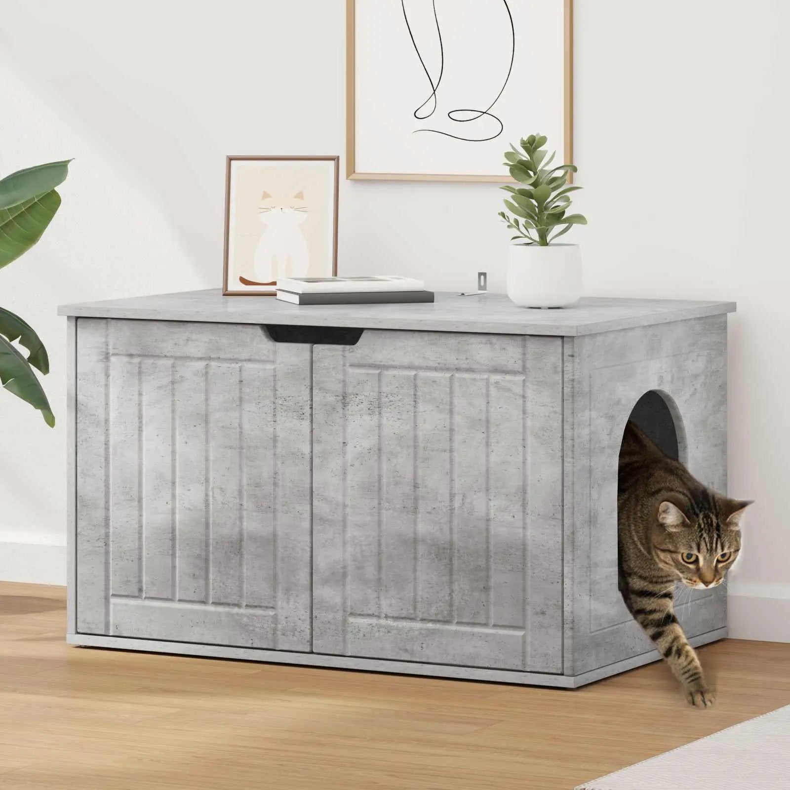 vidaXL vidaXL Cat House White 85 x 55 x 50.5 cm Engineered Wood - Cat House