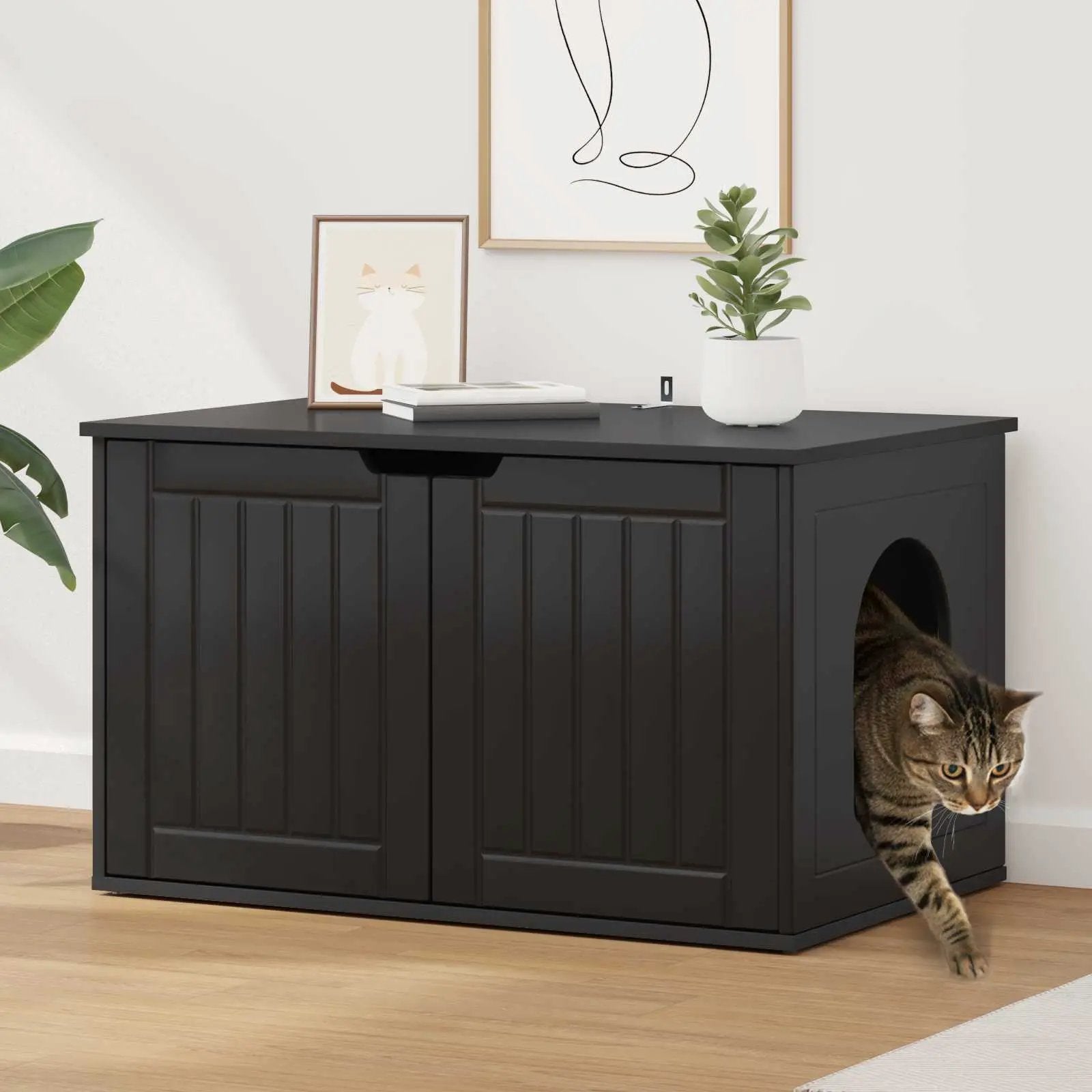 vidaXL vidaXL Cat House White 85 x 55 x 50.5 cm Engineered Wood - Cat House