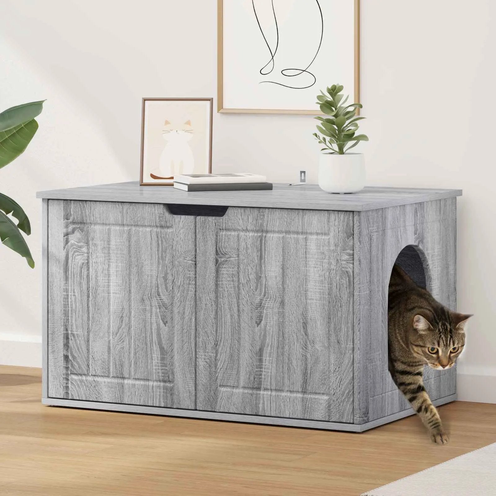 vidaXL vidaXL Cat House White 85 x 55 x 50.5 cm Engineered Wood - Cat House