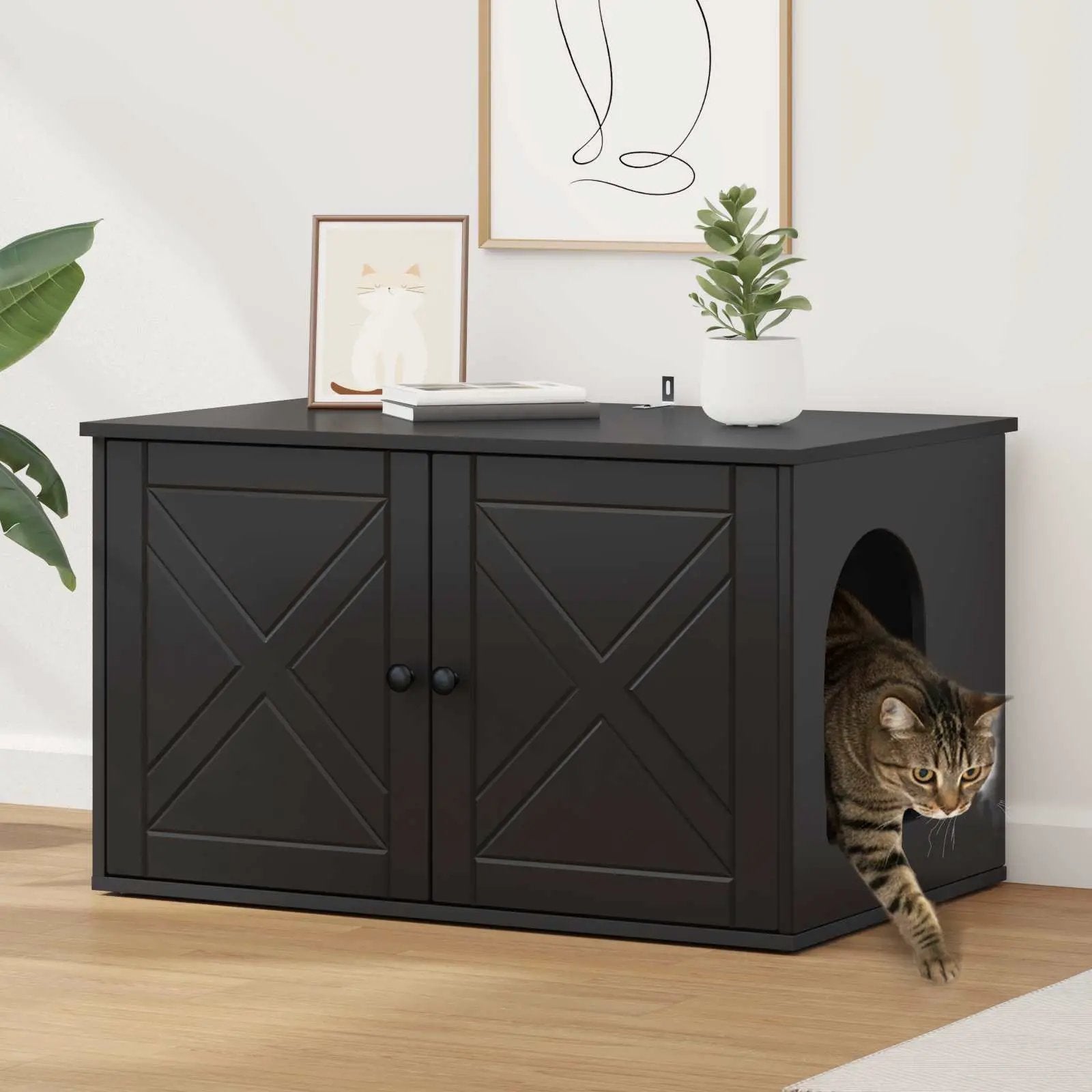 vidaXL vidaXL Cat House White 85 x 55 x 50.5 cm Engineered Wood - Cat House