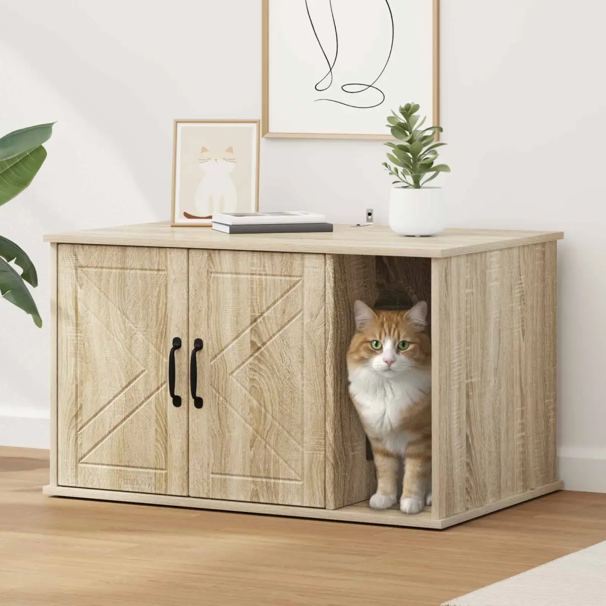 vidaXL vidaXL Cat House White 85 x 55 x 50 cm Engineered Wood - Cat House