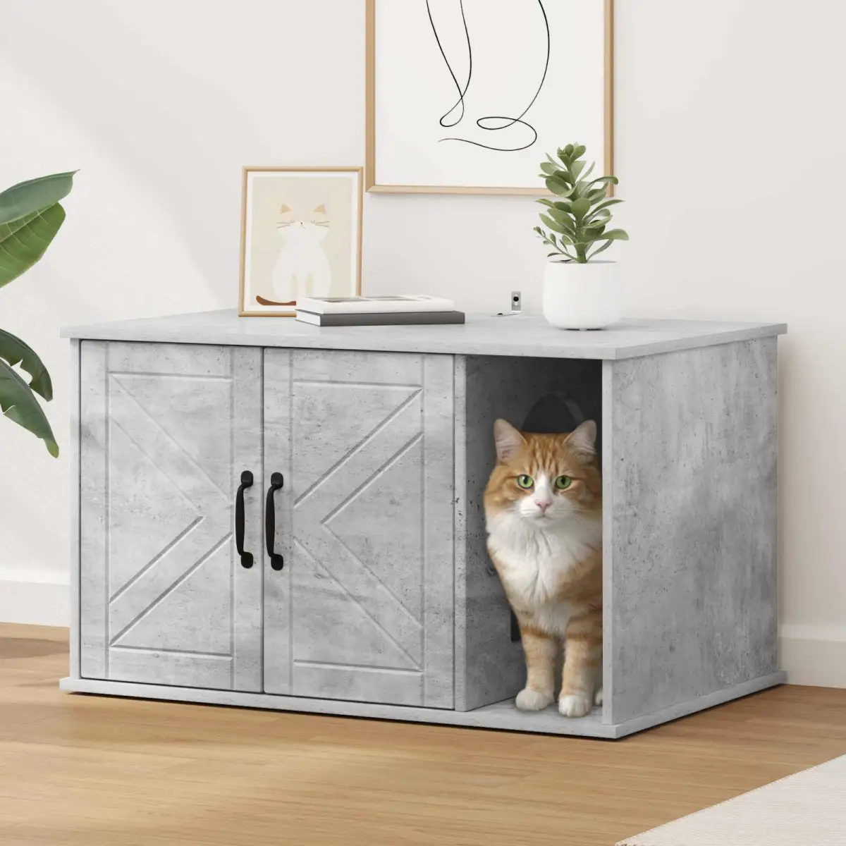 vidaXL vidaXL Cat House White 85 x 55 x 50 cm Engineered Wood - Cat House