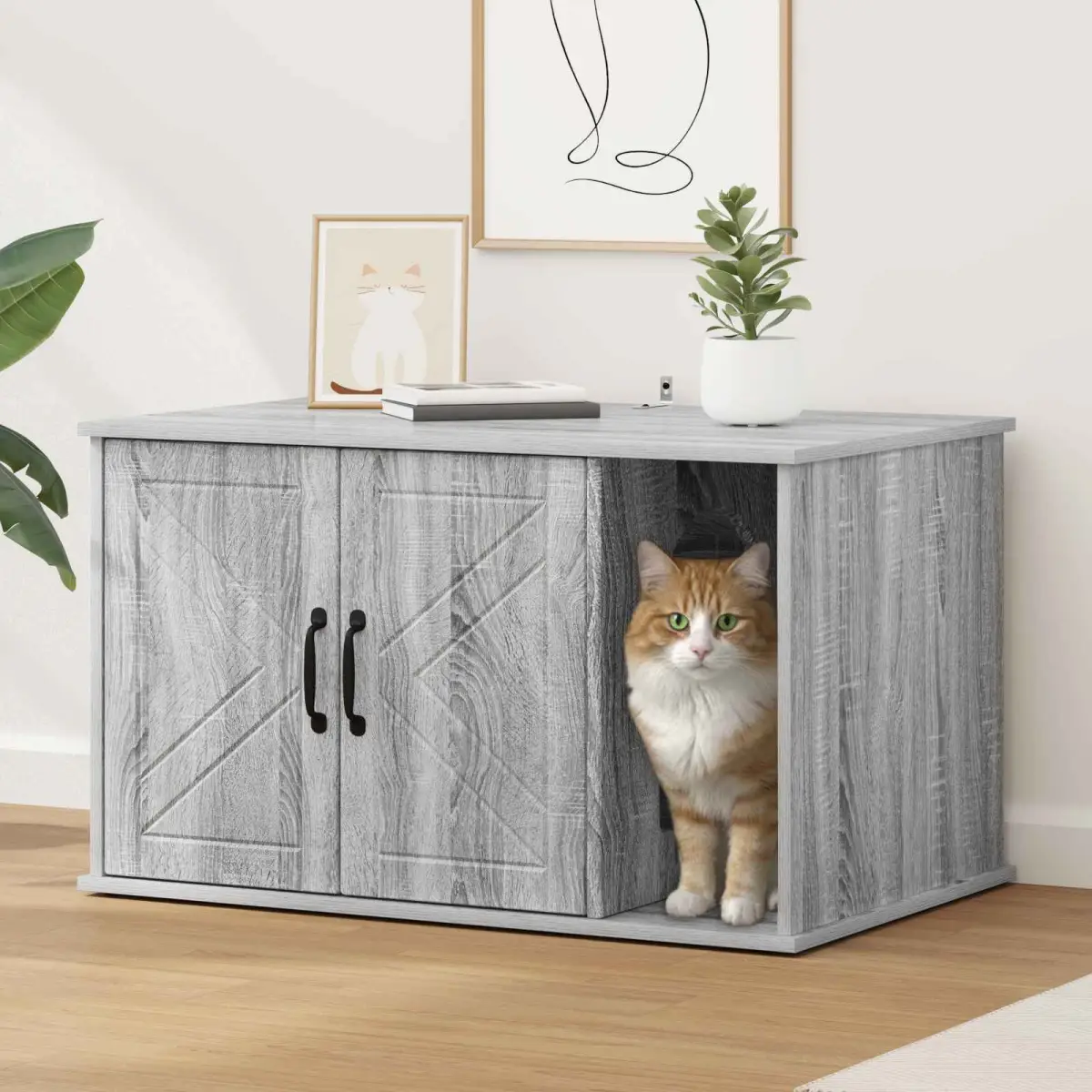 vidaXL vidaXL Cat House White 85 x 55 x 50 cm Engineered Wood - Cat House