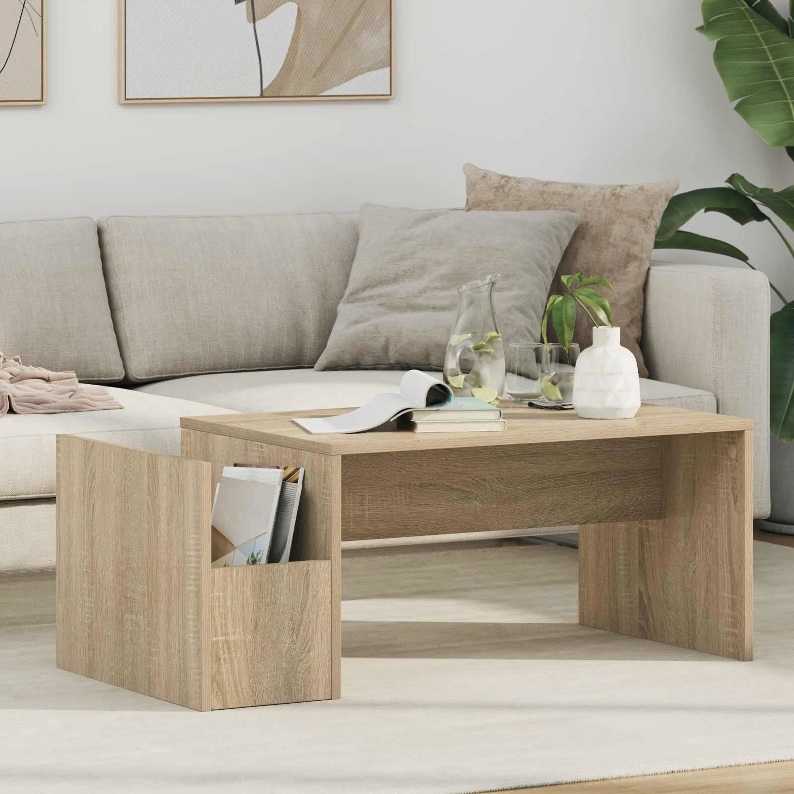 VidaXL Coffee Table 90 x 45 x 35 cm Modern Engineered Wood Living Room Centerpiece by vidaXL