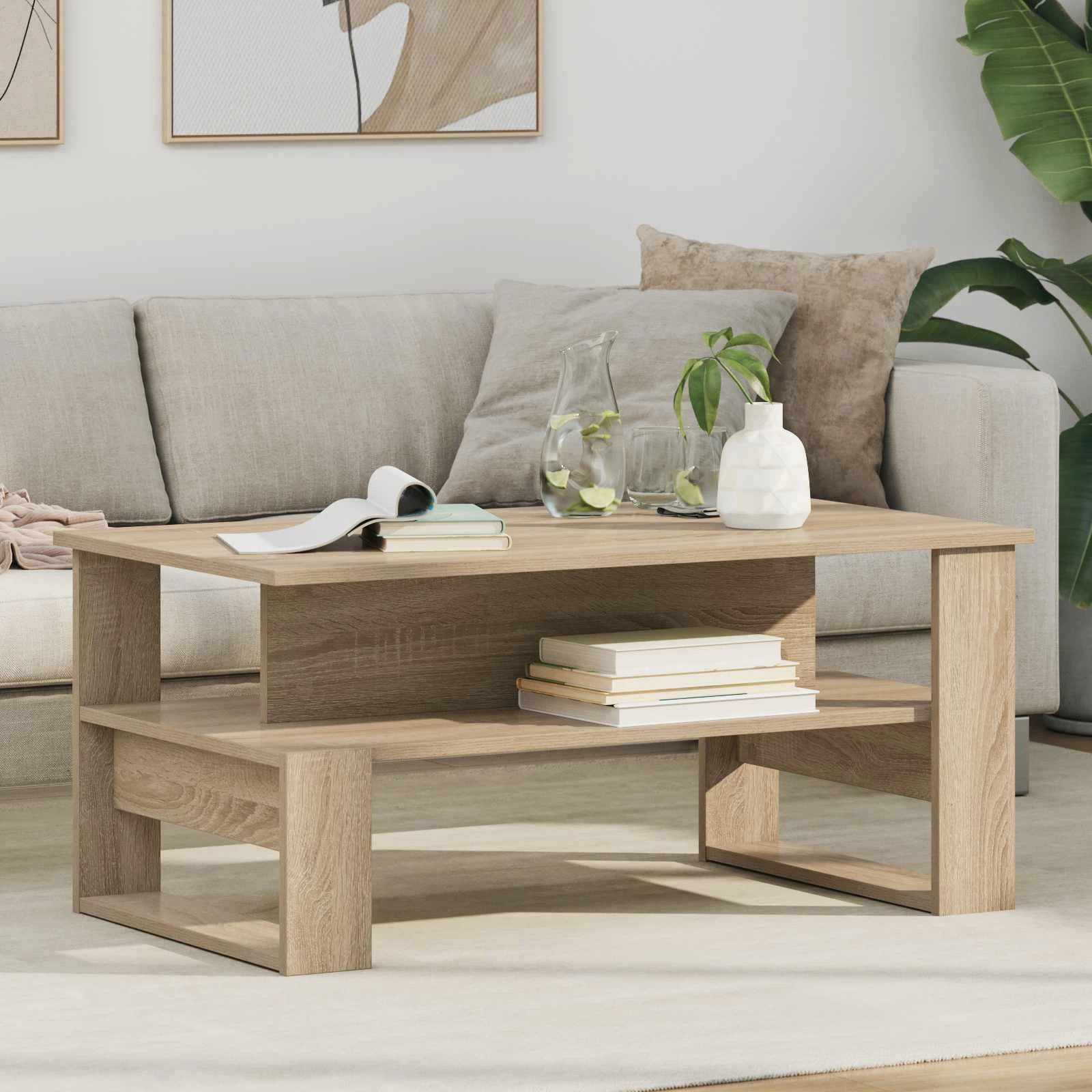 vidaXL Coffee Table 90x50x40 Engineered Wood Home by vidaXL