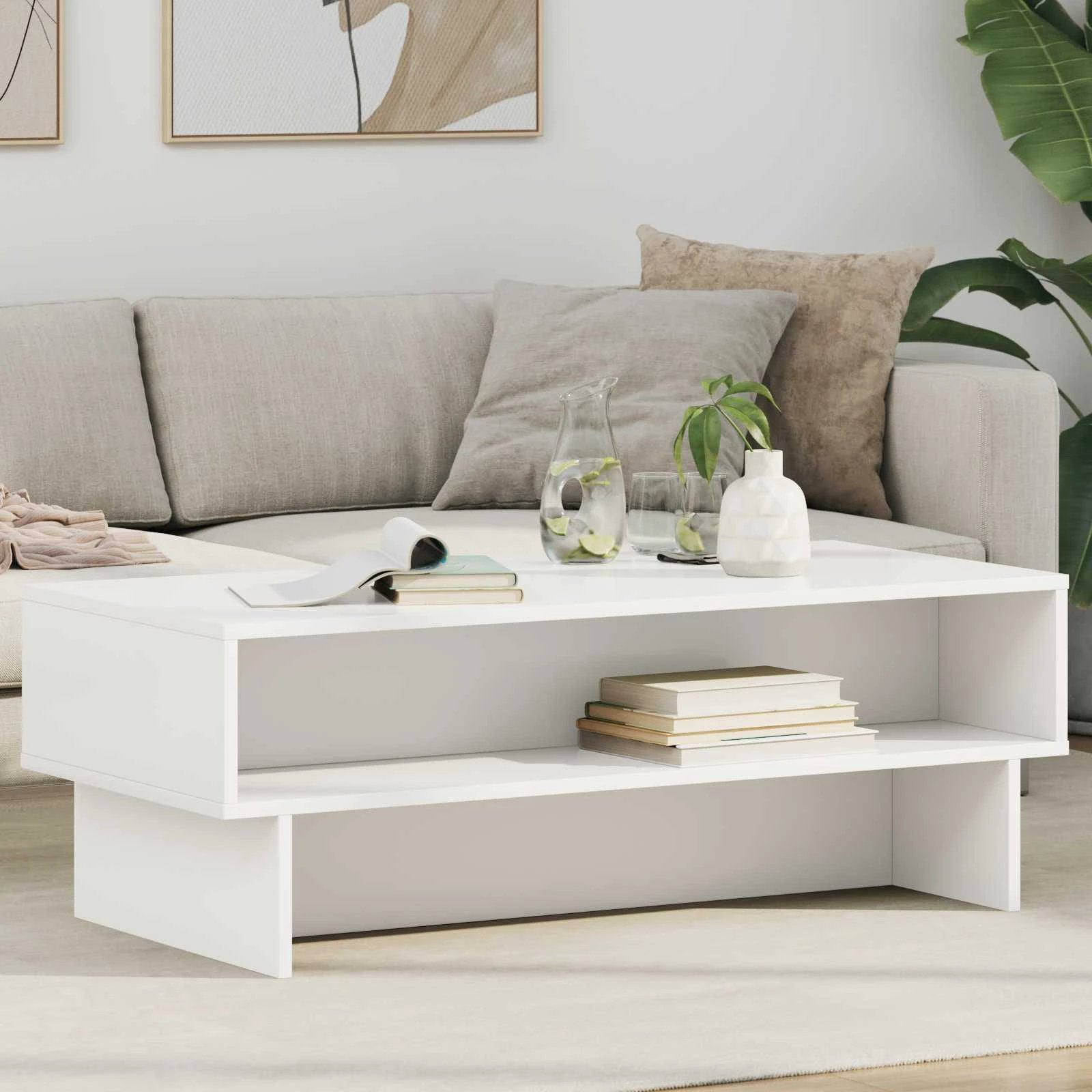 vidaXL VidaXL Coffee Table 80x46x35cm White Wooden Home - Coffee Table
