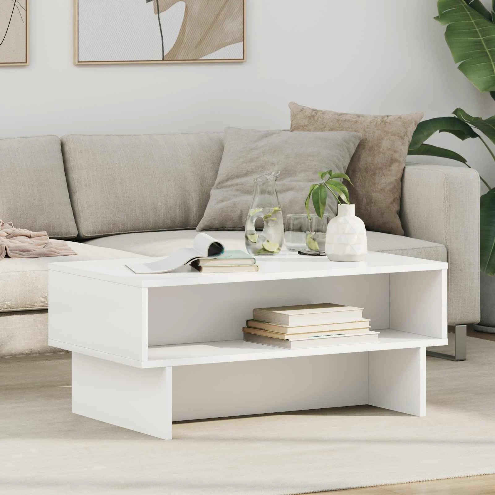 vidaXL VidaXL Coffee Table 80x46x35cm White Wooden Home - Coffee Table