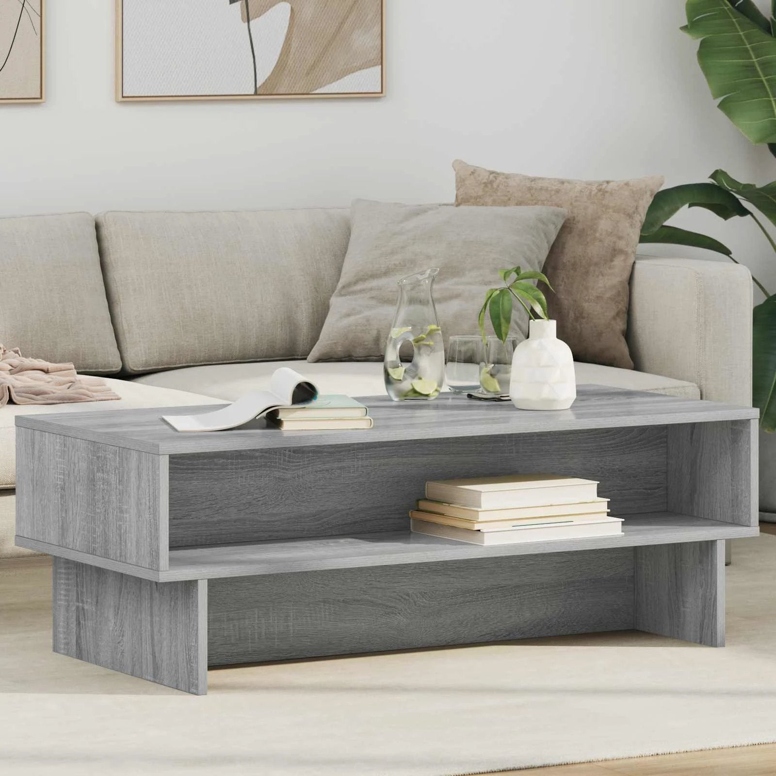 VidaXL Coffee Table 80x46x35cm White Wooden Home by vidaXL