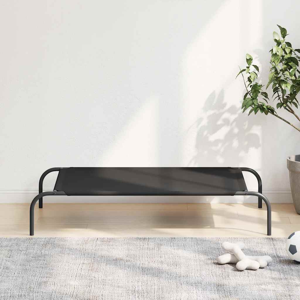 vidaXL Elevated Dog Bed Black 130x80x20 cm Textilene and Steel - from vidaXL