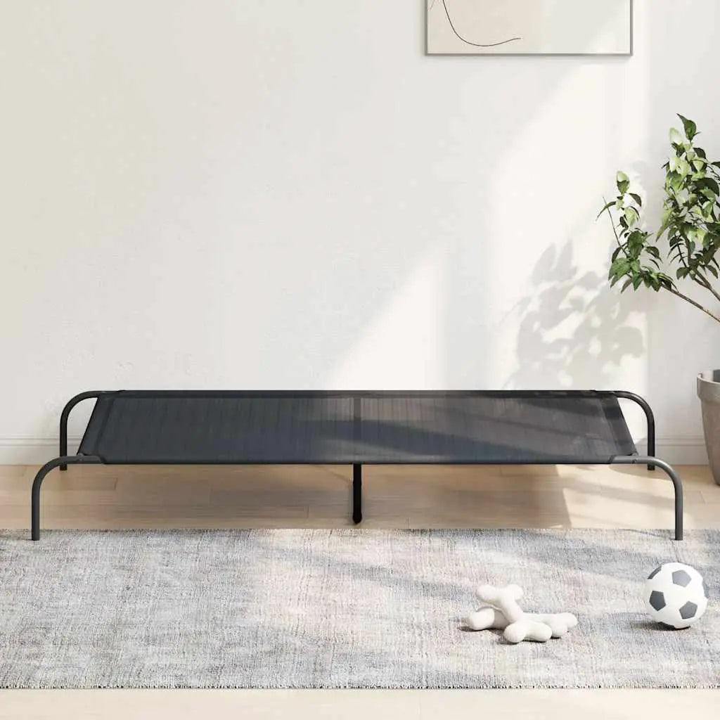 vidaXL Elevated Dog Bed Black 130x80x20 cm Textilene and Steel - from vidaXL