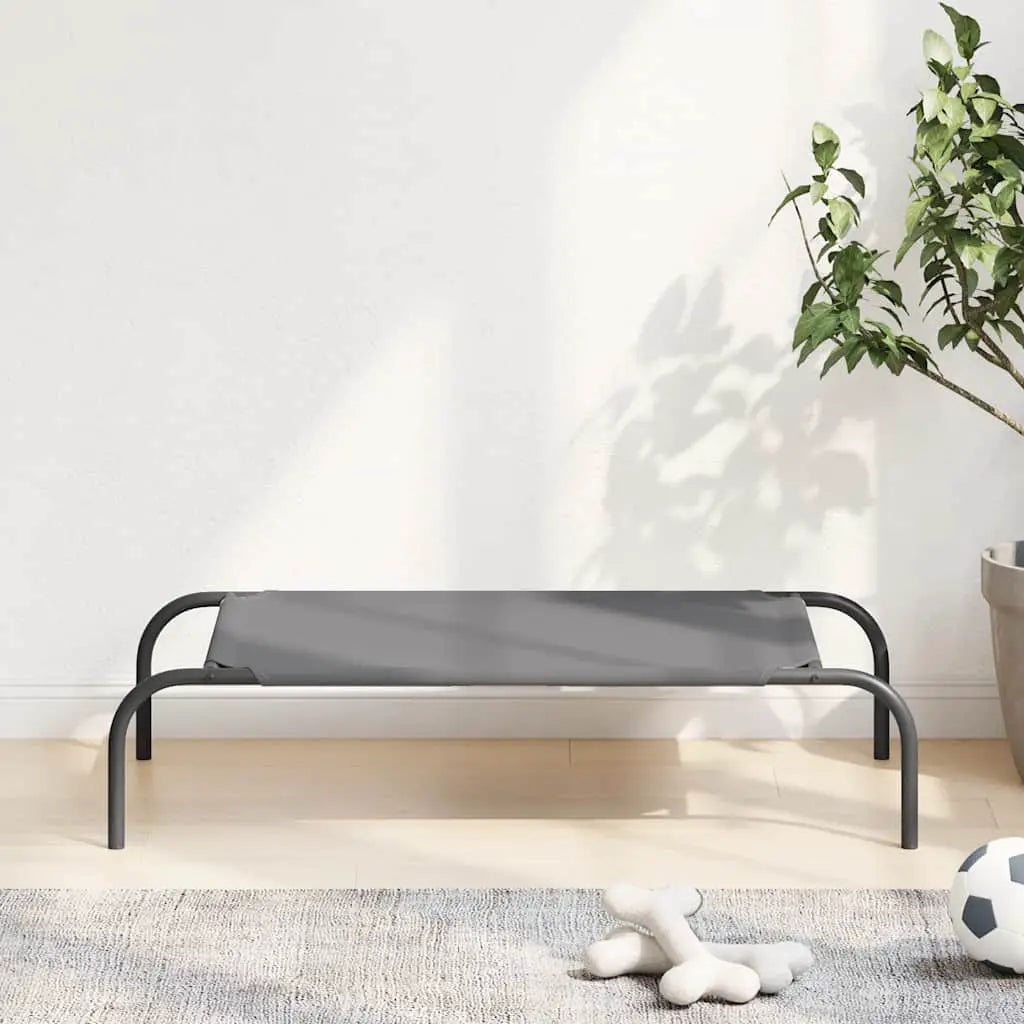 vidaXL Elevated Dog Bed Black 130x80x20 cm Textilene and Steel - from vidaXL