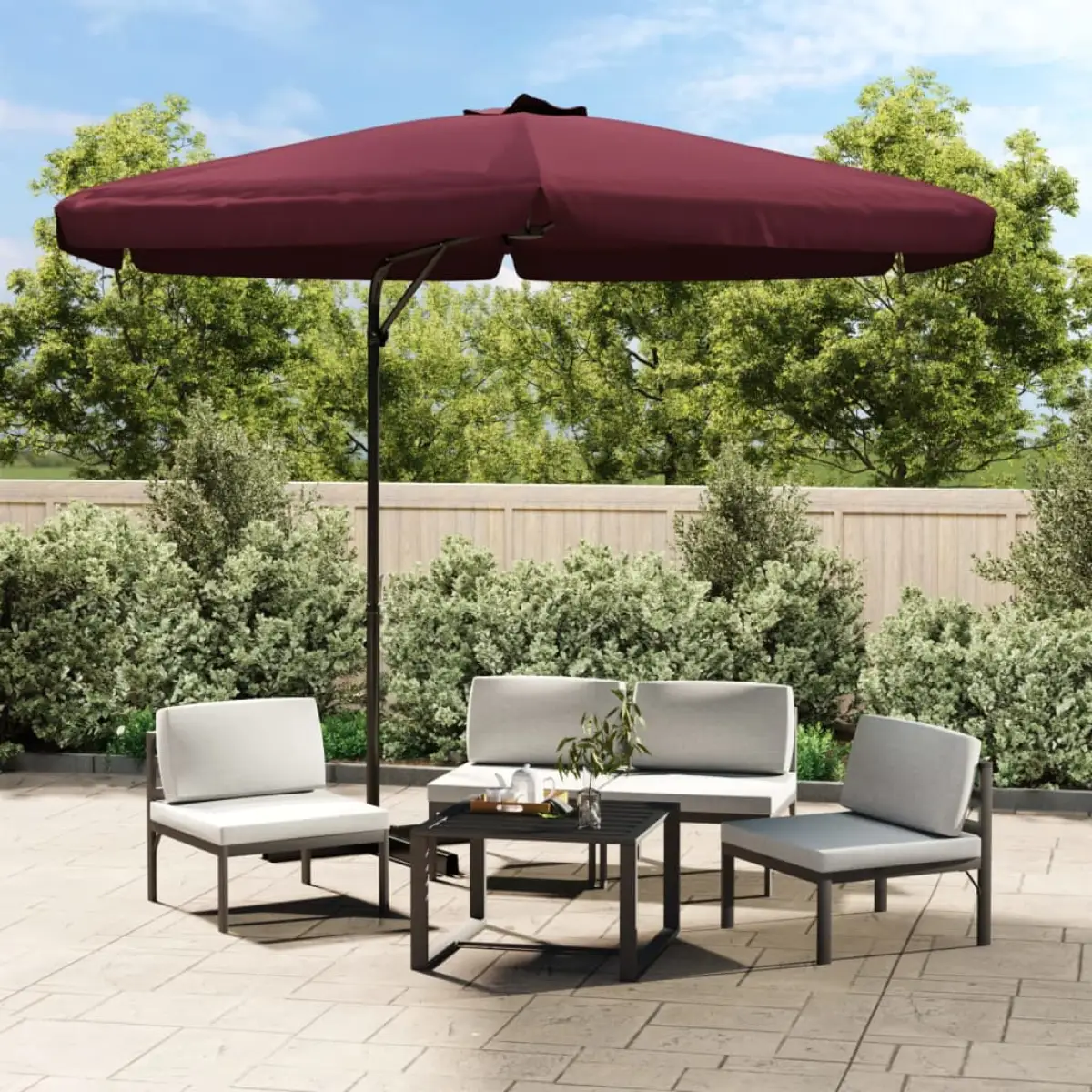 vidaXL vidaXL Garden Parasol with Steel Pole 300 cm Green - Parasol