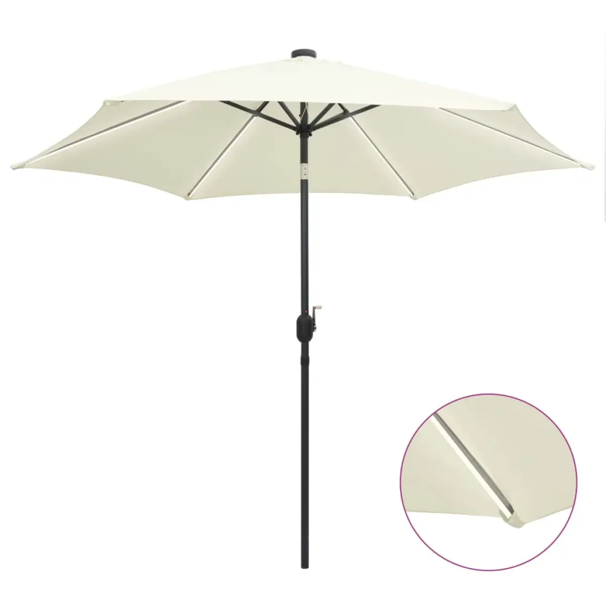 vidaXL vidaXL Garden Parasol with LED Lights and Aluminium Pole 300 cm Green - Parasol
