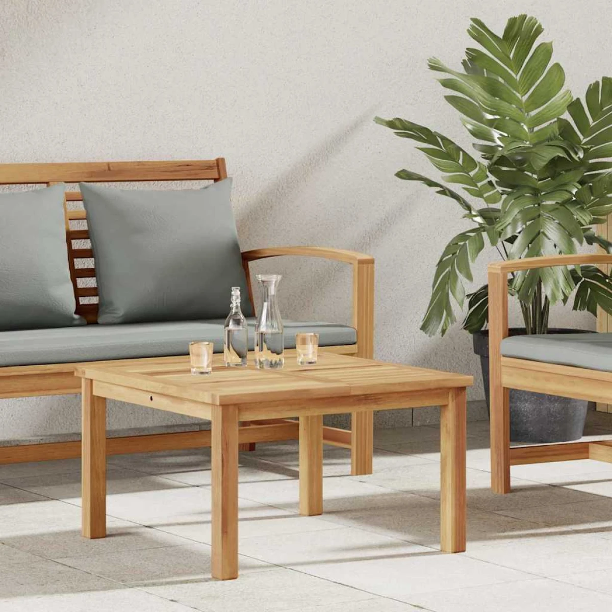 VidaXL Outdoor Coffee Table 45x45x36 Cm Solid Teak Wood For Garden And Patio Use by vidaXL