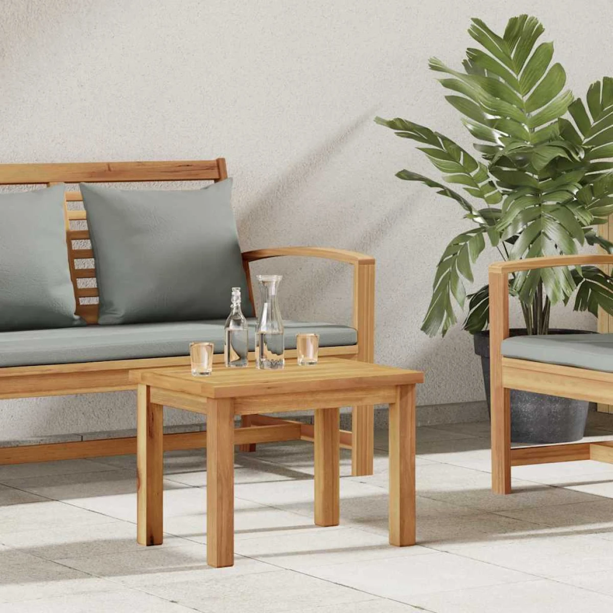vidaXL VidaXL Outdoor Coffee Table 45x45x36 Cm Solid Teak Wood For Garden And Patio Use - Coffee Table